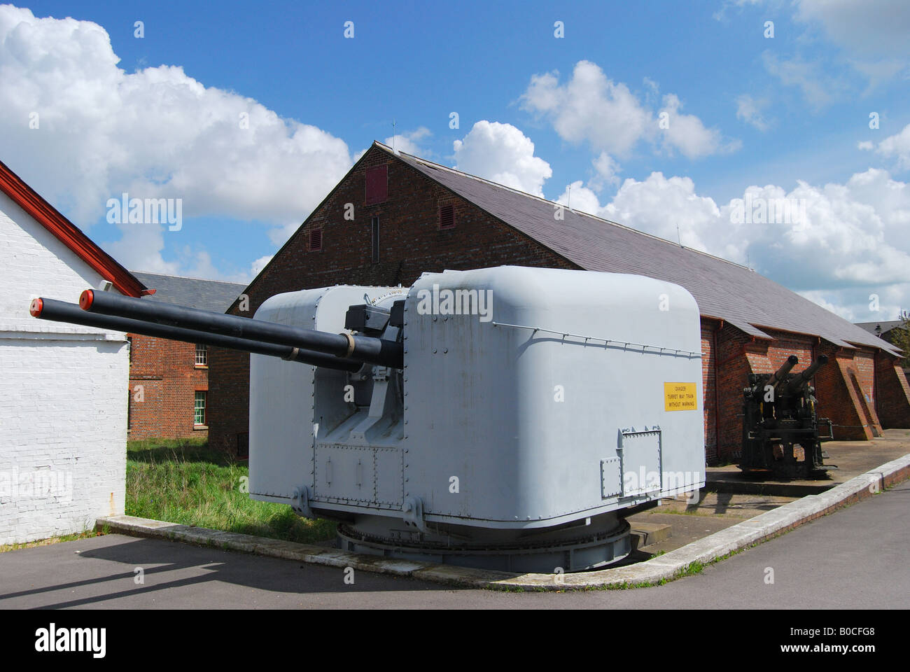 Alten Kriegsschiff Pistole, "Explosion" Museum der Marine Feuerkraft, Gosport, Hampshire, England, Vereinigtes Königreich Stockfoto