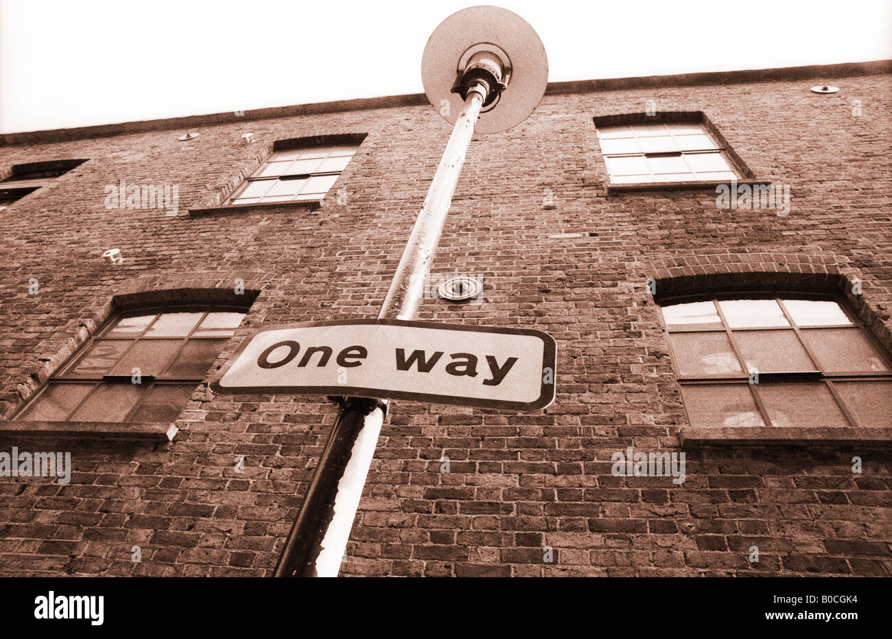 One Way Zeichen London Großbritannien Stockfoto