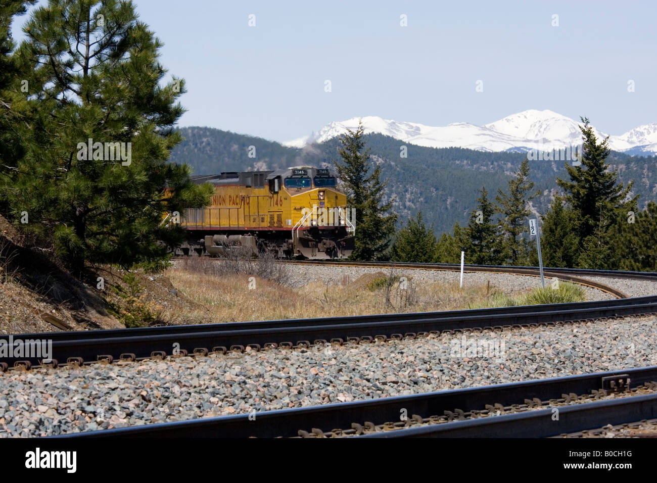 Union Pacific Zug in der Nähe der kontinentalen Wasserscheide Stockfoto