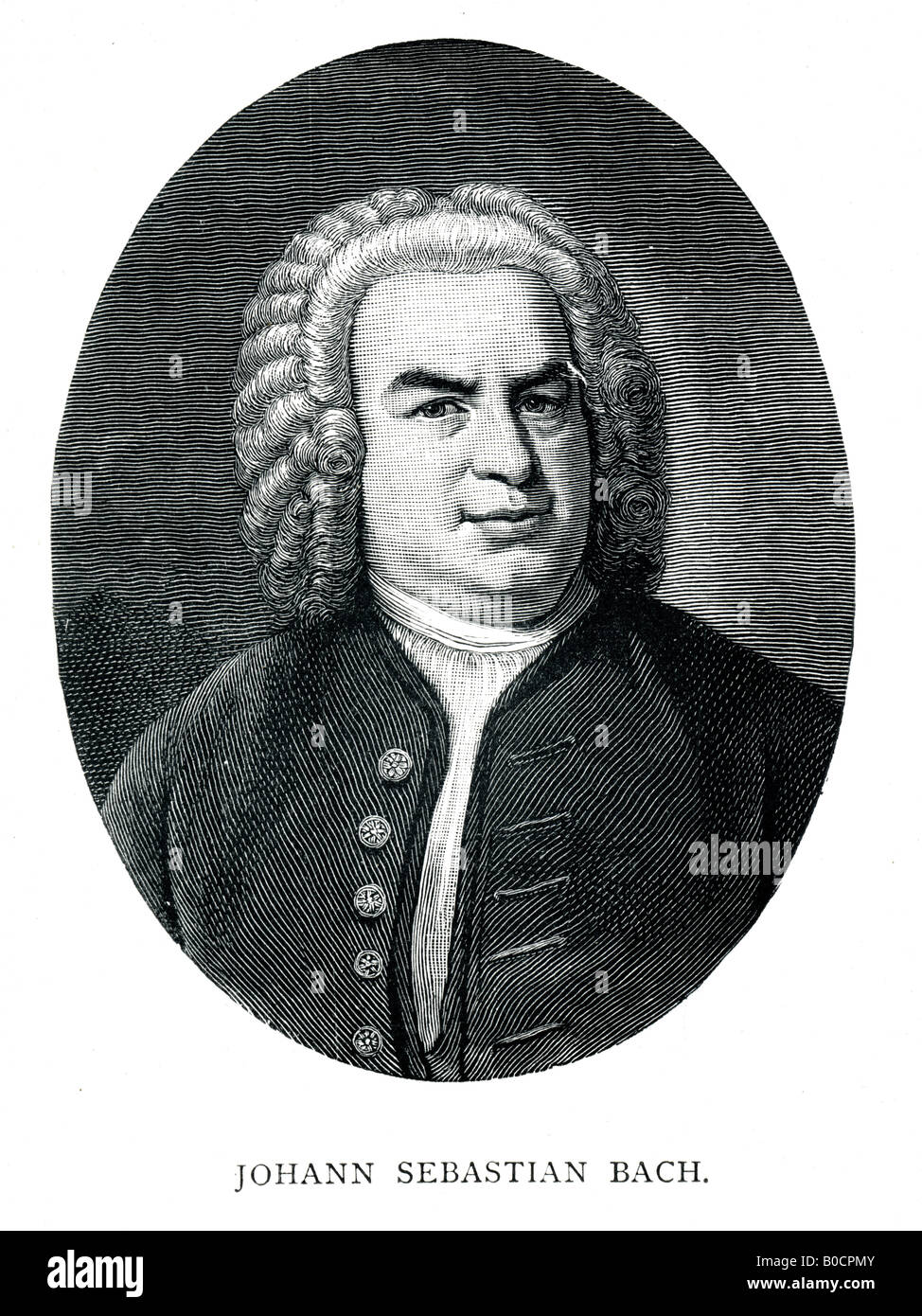 Viktorianische Stahl graviert 1892 Print der Komponist Johann Sebastian Bach nur zu redaktionellen Zwecken Stockfoto