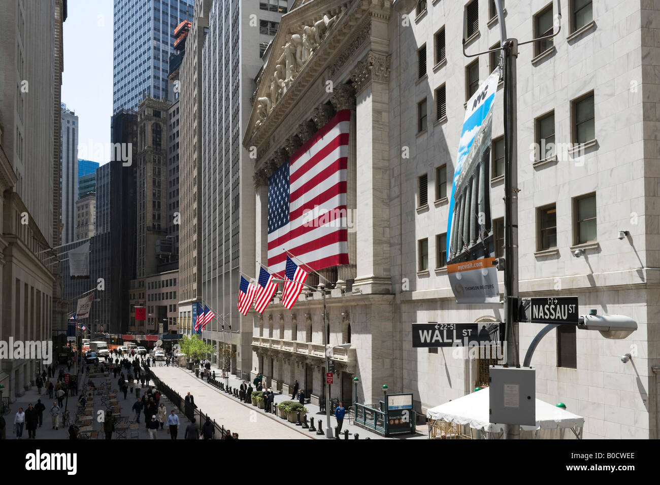 New York Stock Exchange (NYSE), Wall Street, Bankenviertel, NYC, New York City Stockfoto