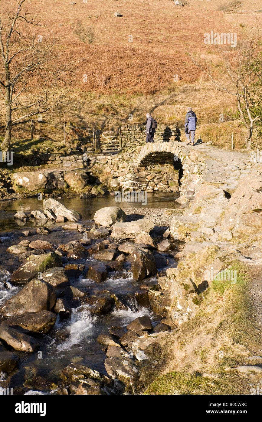 High Schweden Brücke über Scandale Beck über Ambleside, Lake District, England, UK Stockfoto
