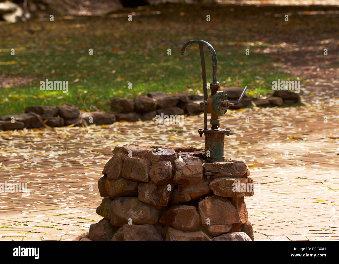 Eine Mineralquelle Pumpe bei Daylesford Victoria Australia. Stockfoto