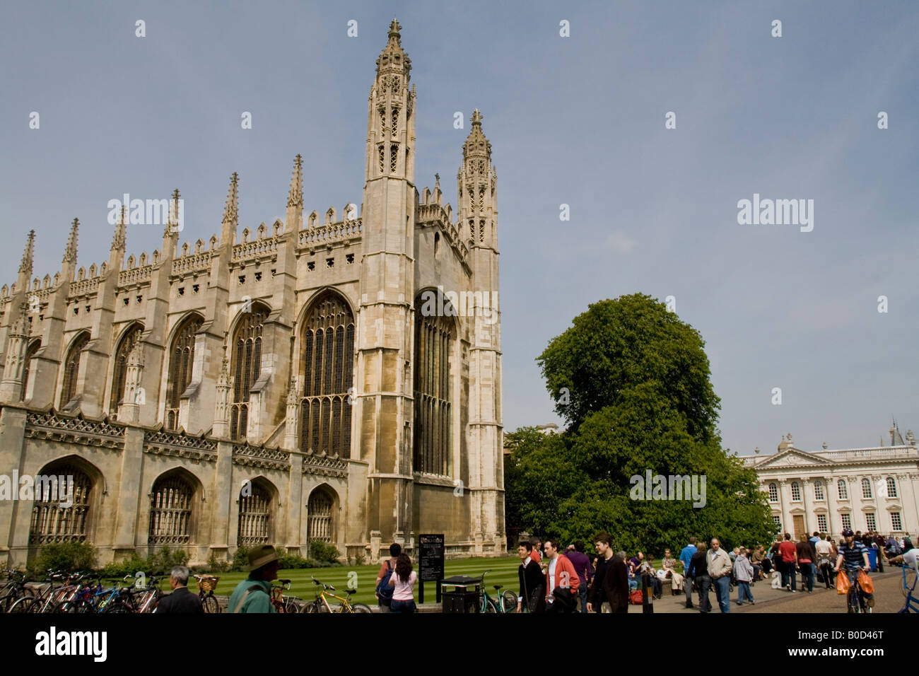 Kings College von Kings Parade, Cambridge aus gesehen Stockfoto