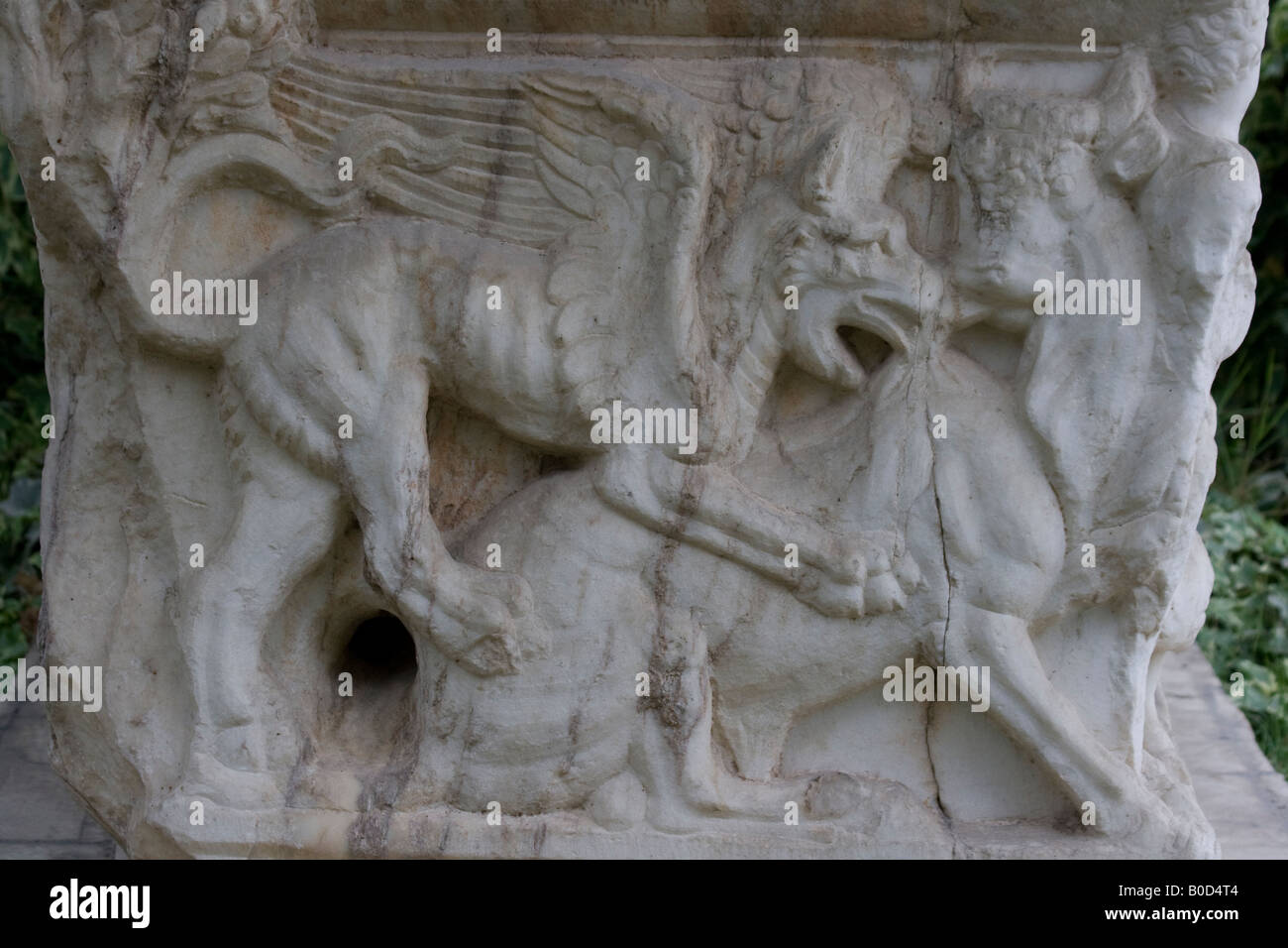 Römischer Sarkophag im Nationalmuseum in Damascas Syrien Stockfoto