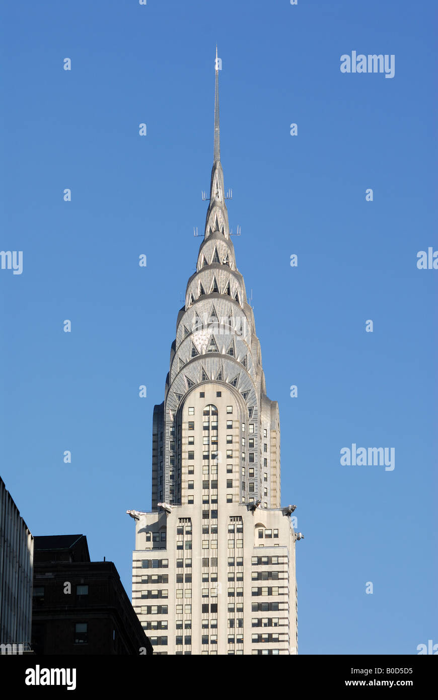 Oben auf das Chrysler Building in New York City Stockfoto
