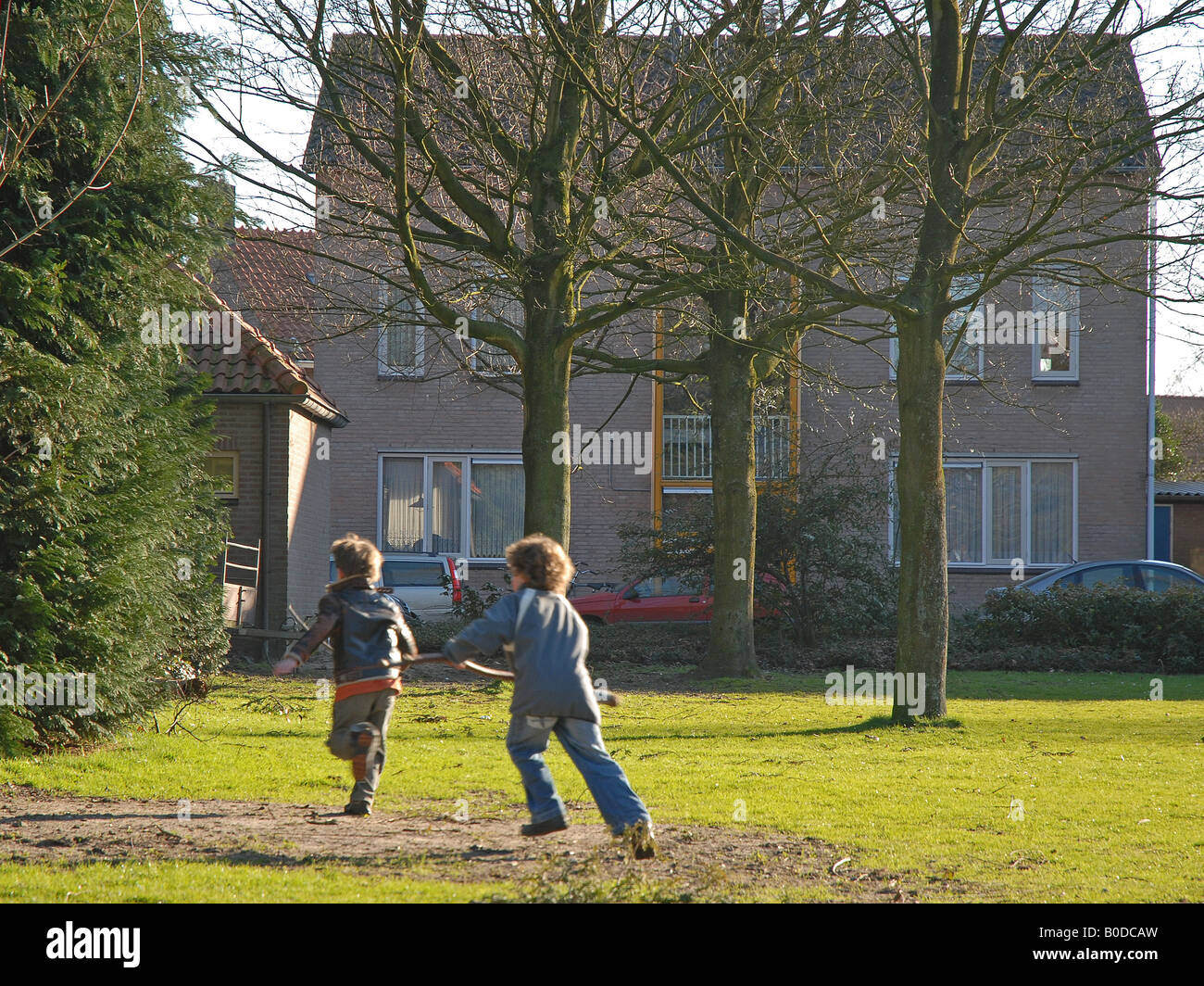 lassen Sie uns draußen spielen Stockfoto