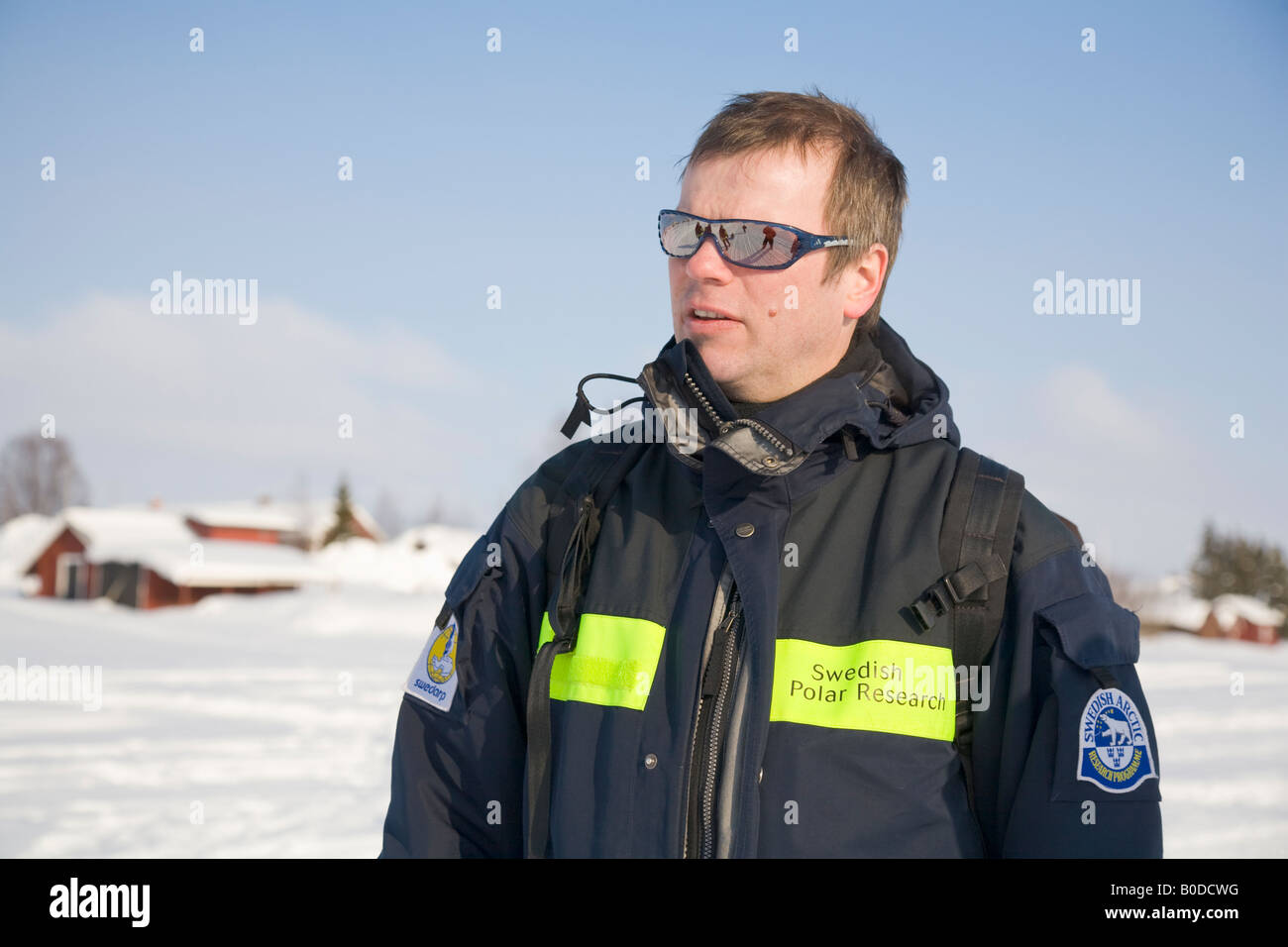 Schwedische Forscher im winterlichen Lappland / nördlichen Schweden Stockfoto