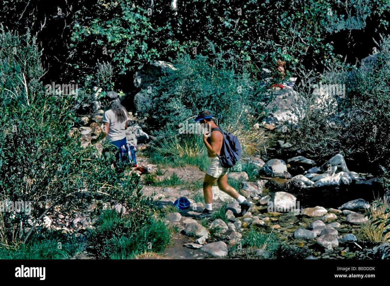 Landschaft "Borrego Springs" Kalifornien "San Diego" Bereich paar Wandern in der Wüste "Velleciro Berge" Stockfoto