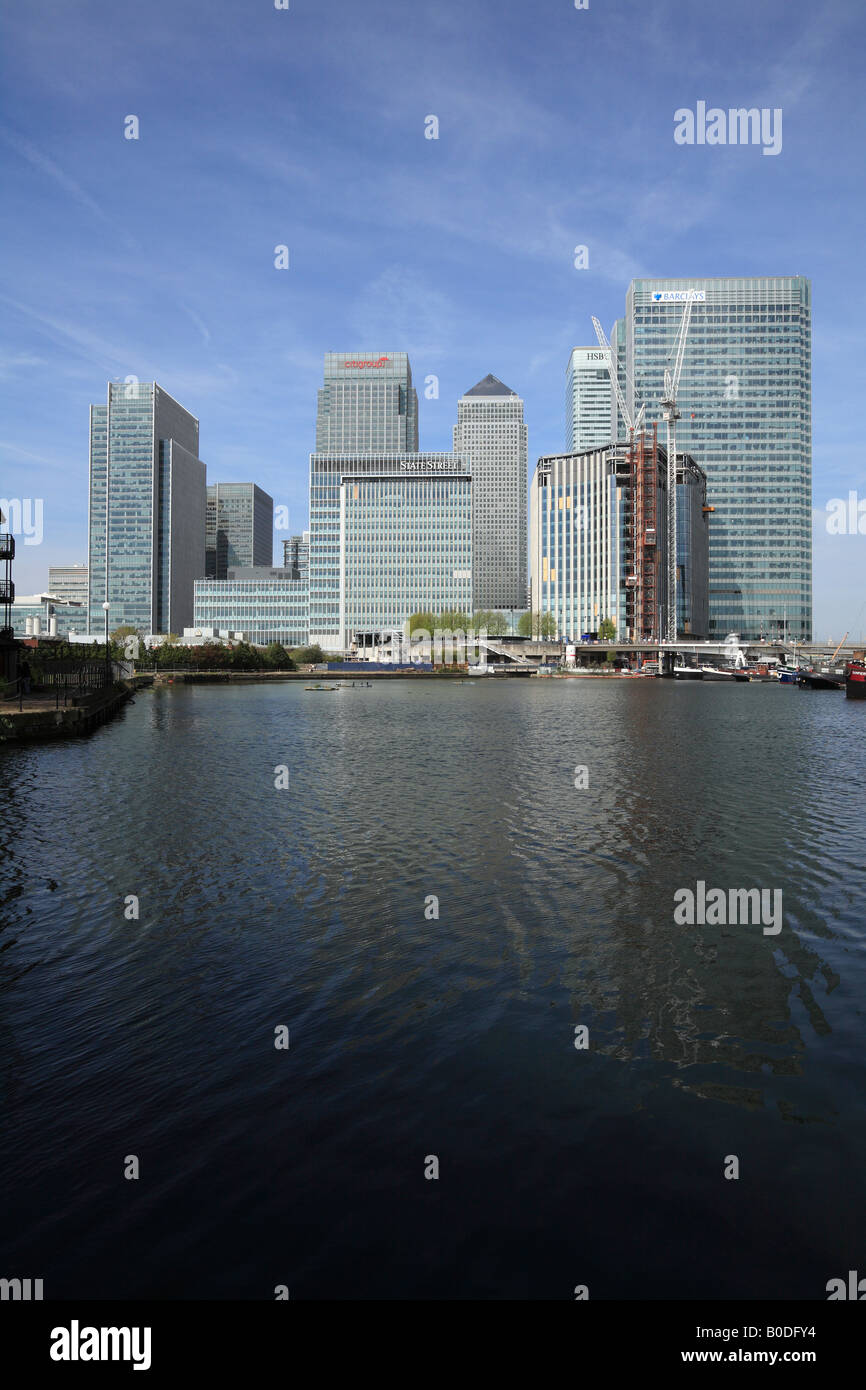 Canary Wharf - Blackwall Basin Docks, Isle of Dogs, London. Stockfoto