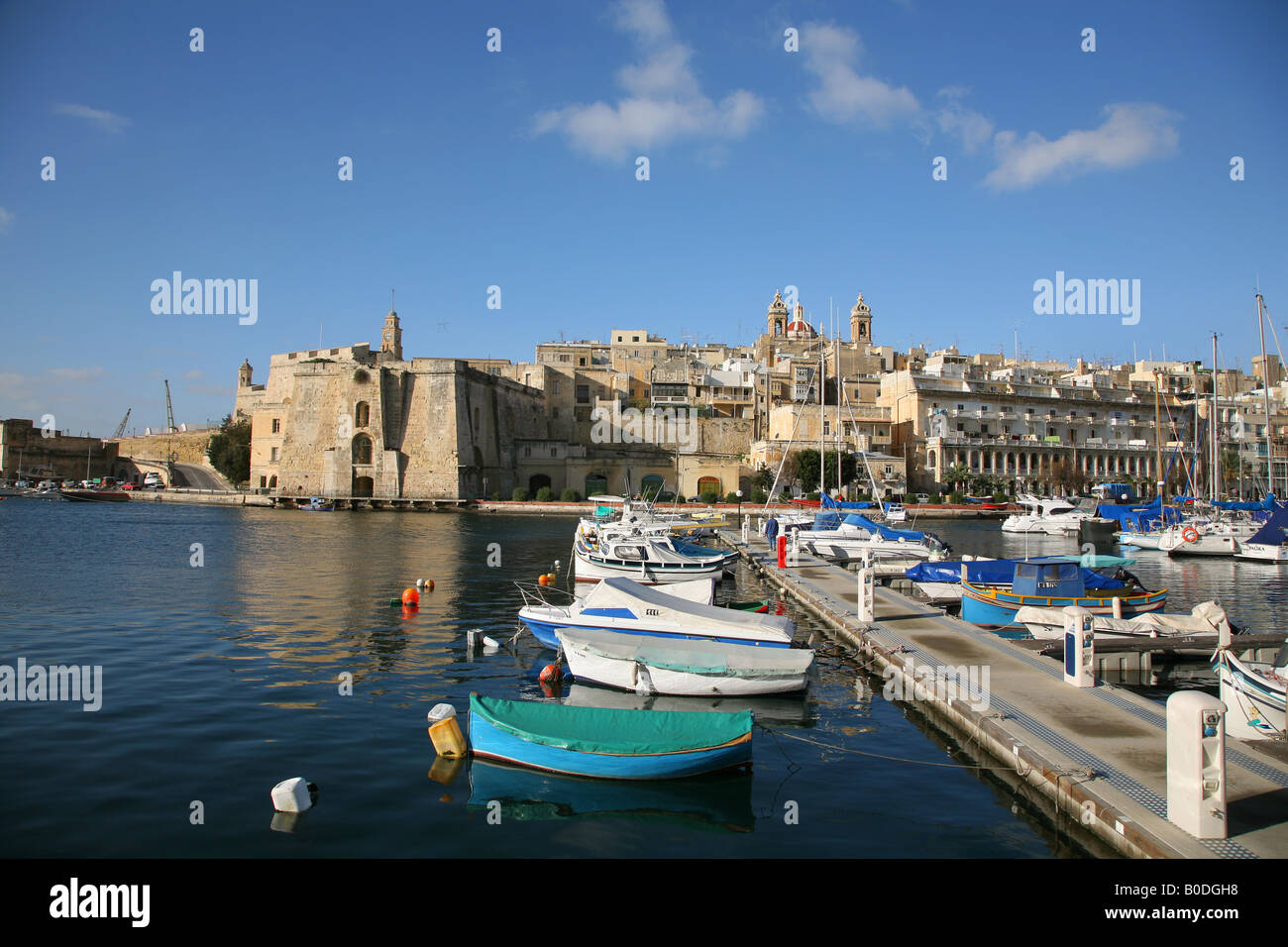 Blick aus einem der drei Städte vor den Toren Valletta Malta Stockfoto