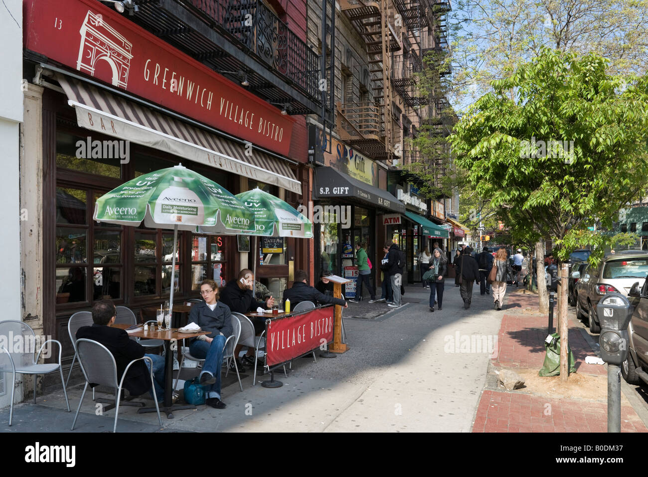 Bistro am Vater Demo Square, Greenwich Village (oder West Village), Manhattan, New York City, New York City Stockfoto