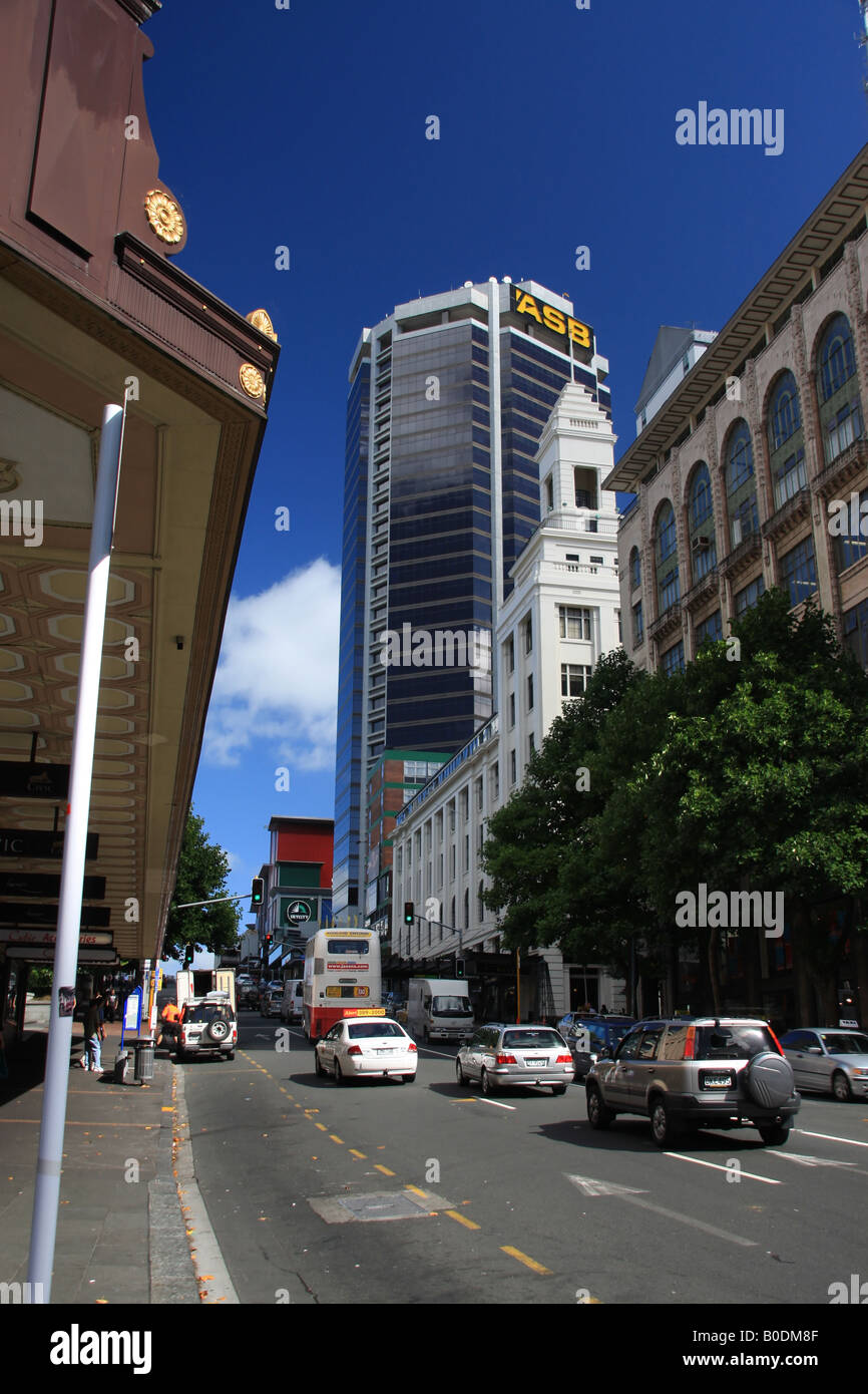 Straßenszene in Auckland Innenstadt. Stockfoto