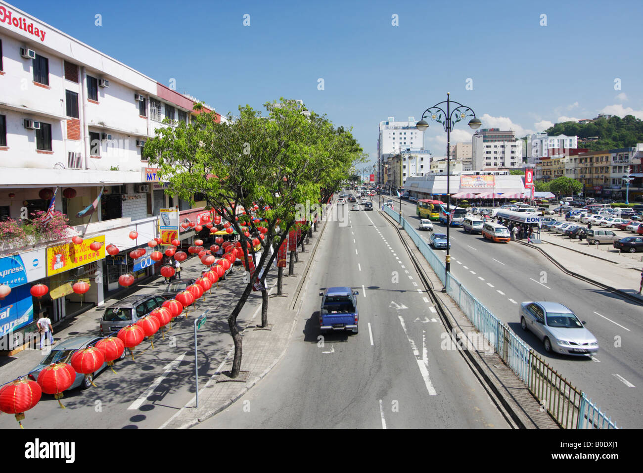 Blick Auf Die Innenstadt Von Kota Kinabalu Sabah Malaysia Borneo