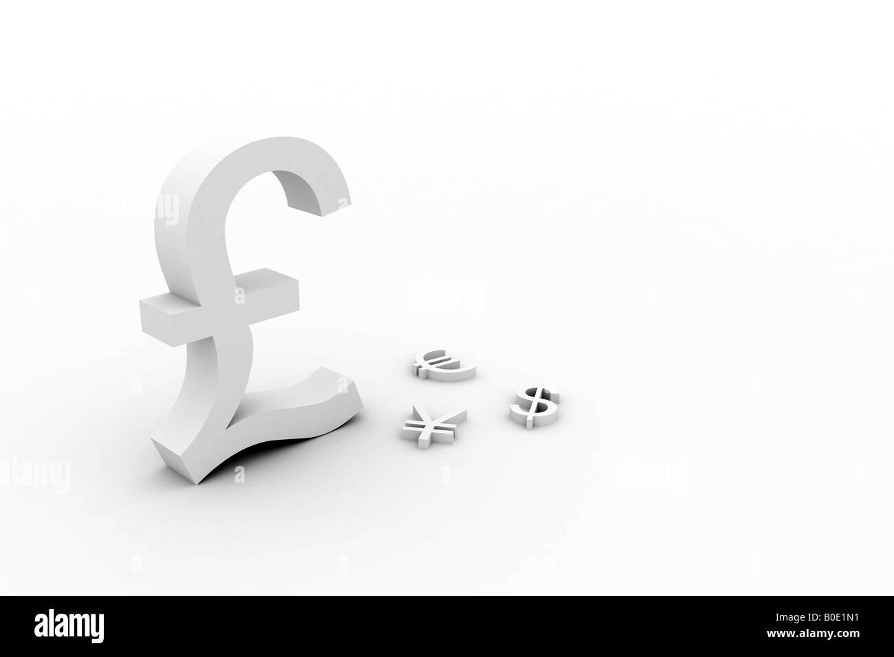 Starke Pfund großen starken britischen Pfund über schwache Euro Dollar und Yen Stockfoto