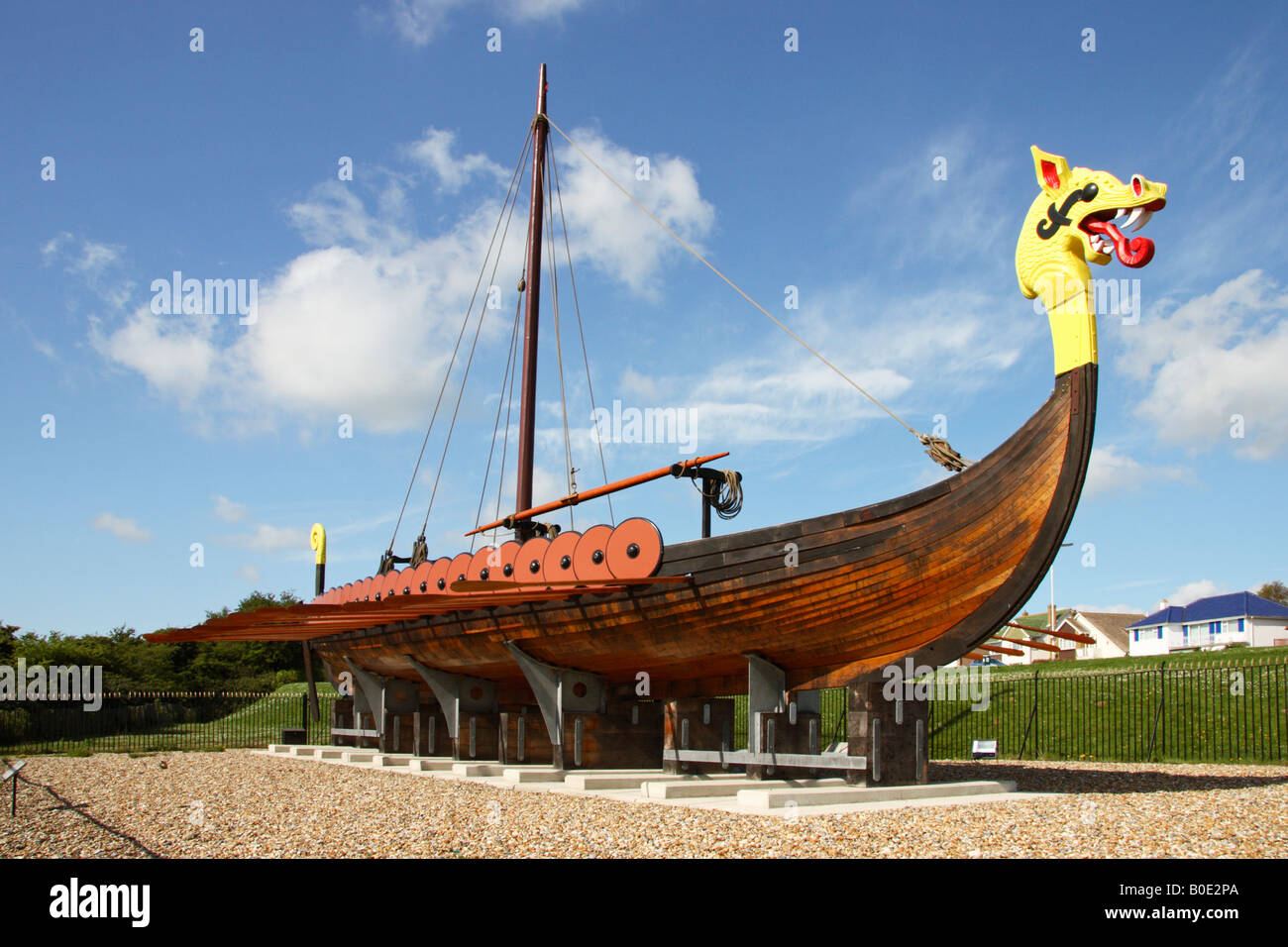 "Hugin" ein Replikat eines Wikingerschiffes. Stockfoto