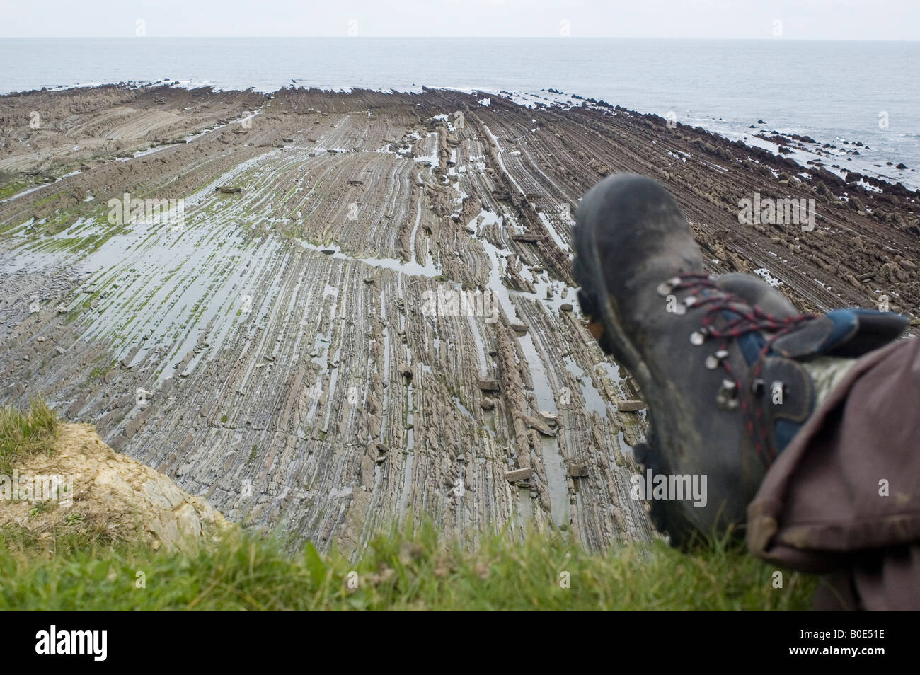 Küste zwischen Zumaia und Deba Baskenland Spanien Stockfoto