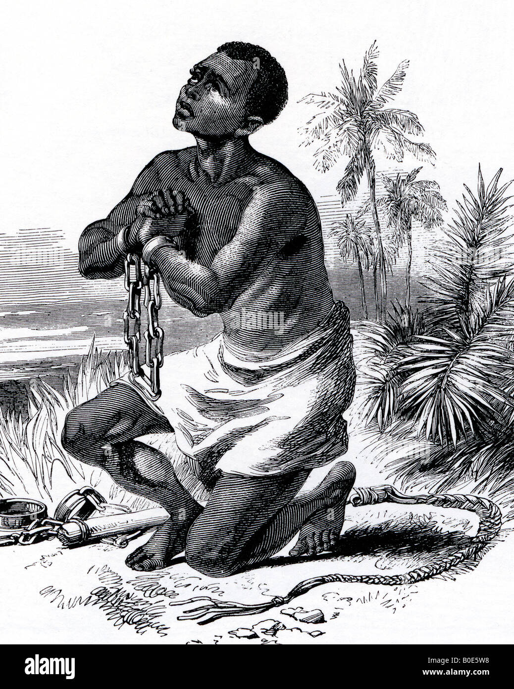Sklaverei, die diesem Stich als Symbol für die nationale Anti-Slavery Society gegründet 1823 verwendet wurde Stockfoto