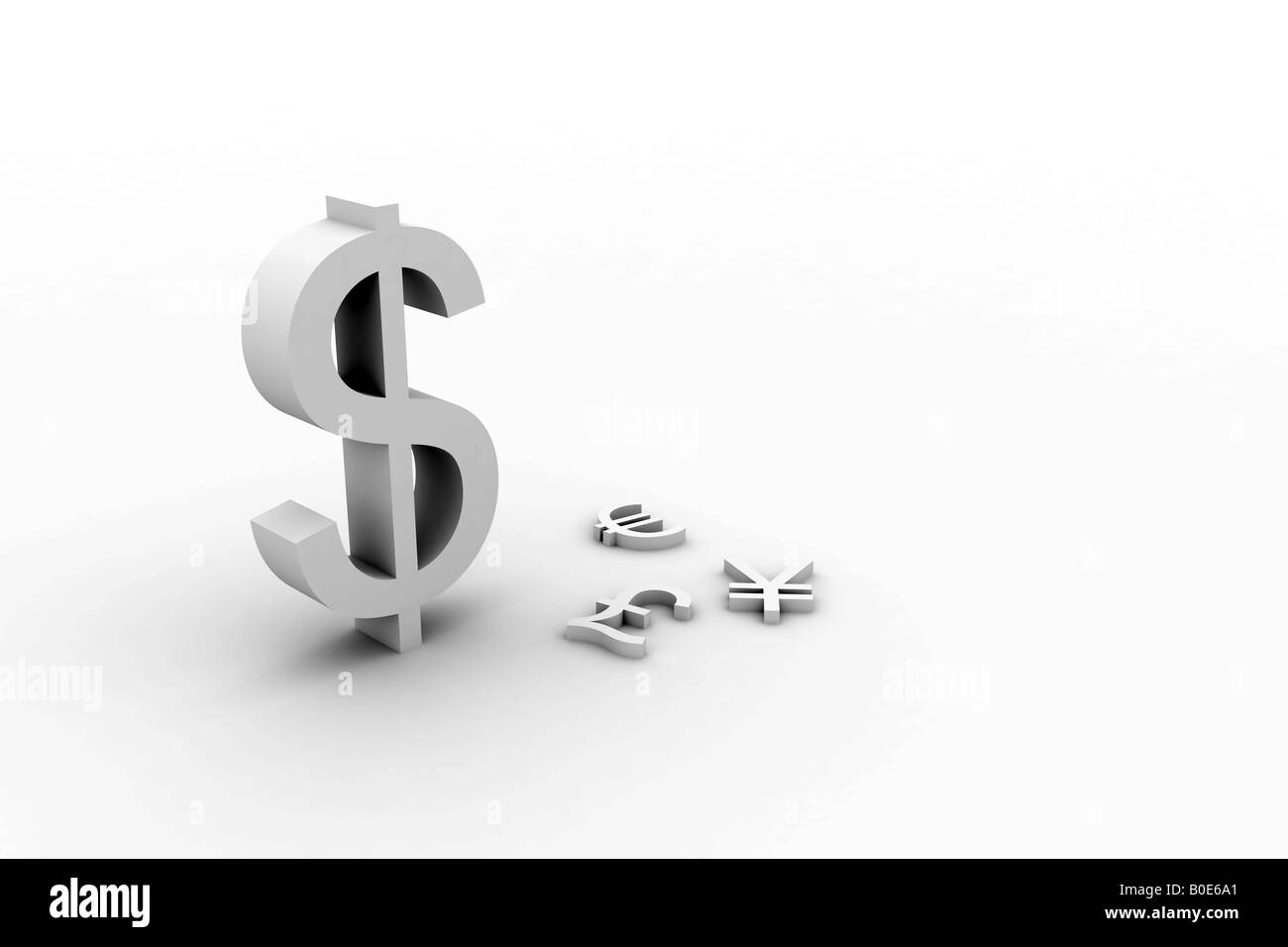 Starker Dollar großen starken Dollar über schwache britische Pfund Yen und Euro Stockfoto