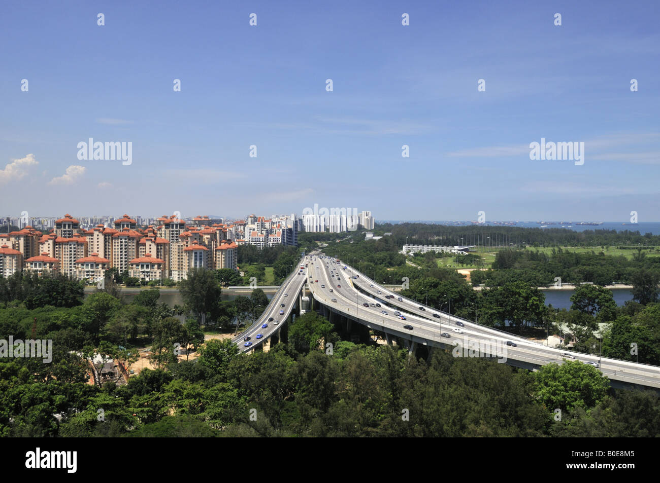 Singapur East Coast Parkway Expressway Stockfoto