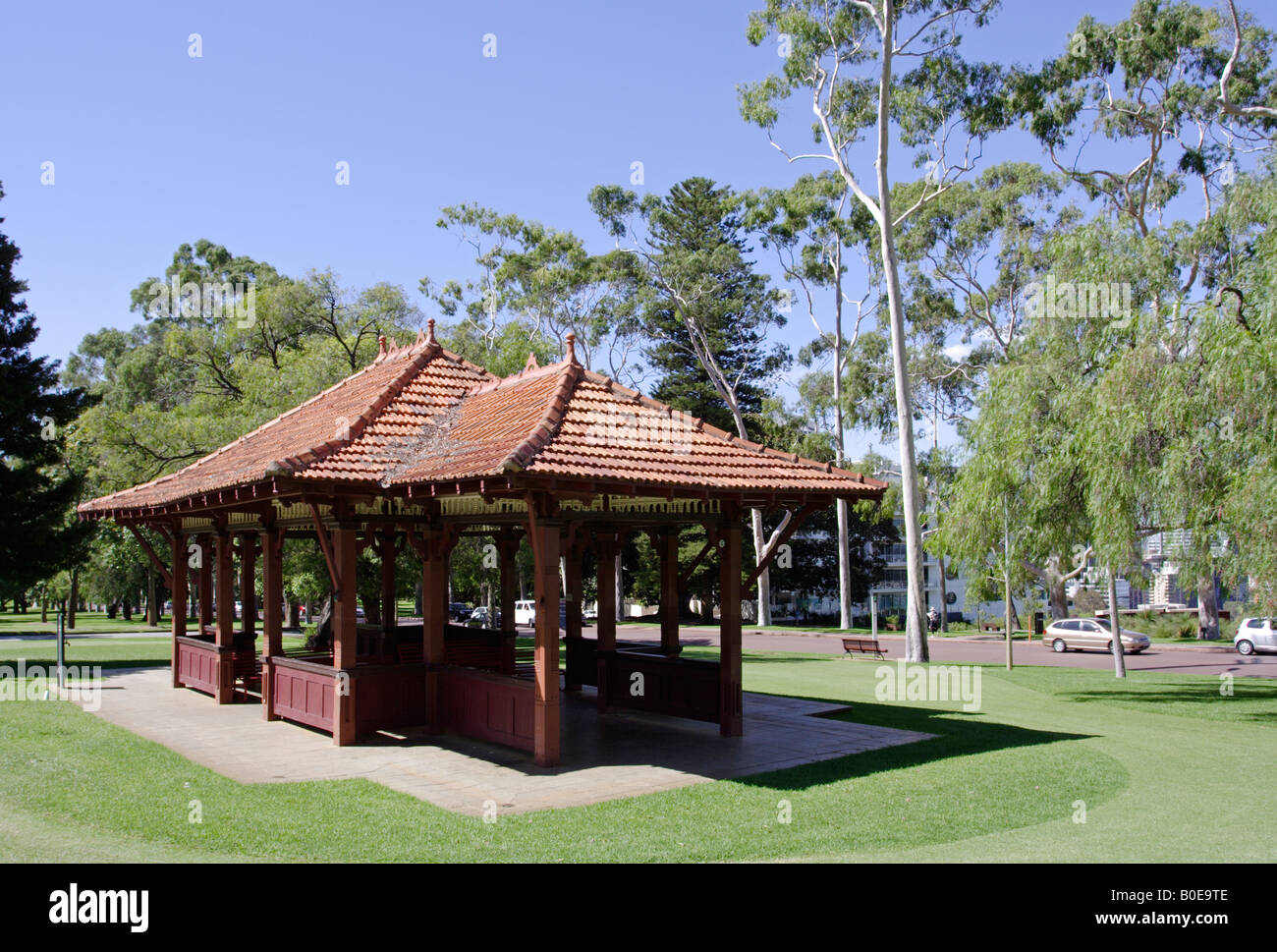 Teepavillon im Kings Park in Perth, Westaustralien. Stockfoto