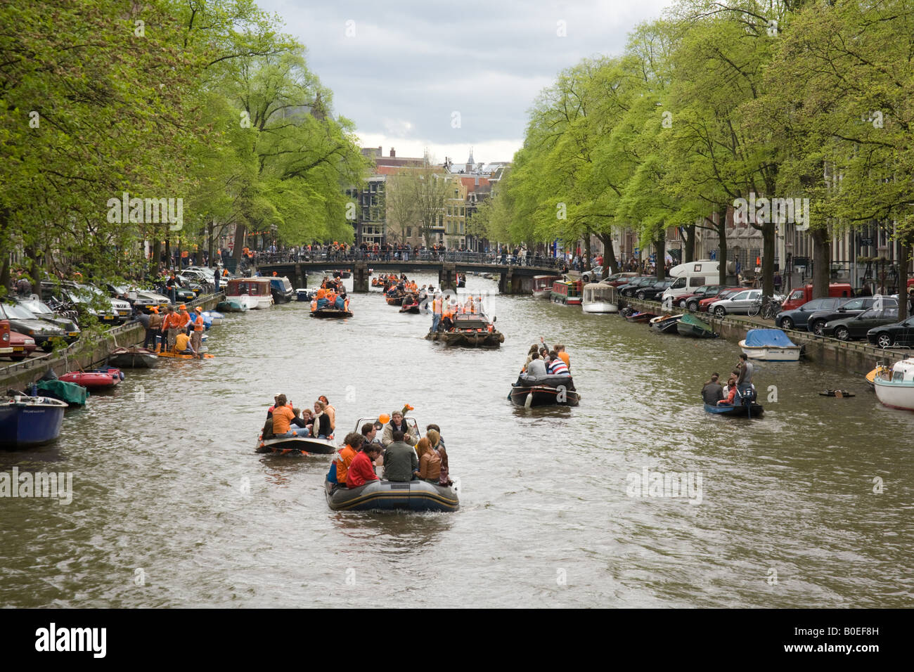 Queens Day Amsterdam Holland Stockfotos Queens Day Amsterdam