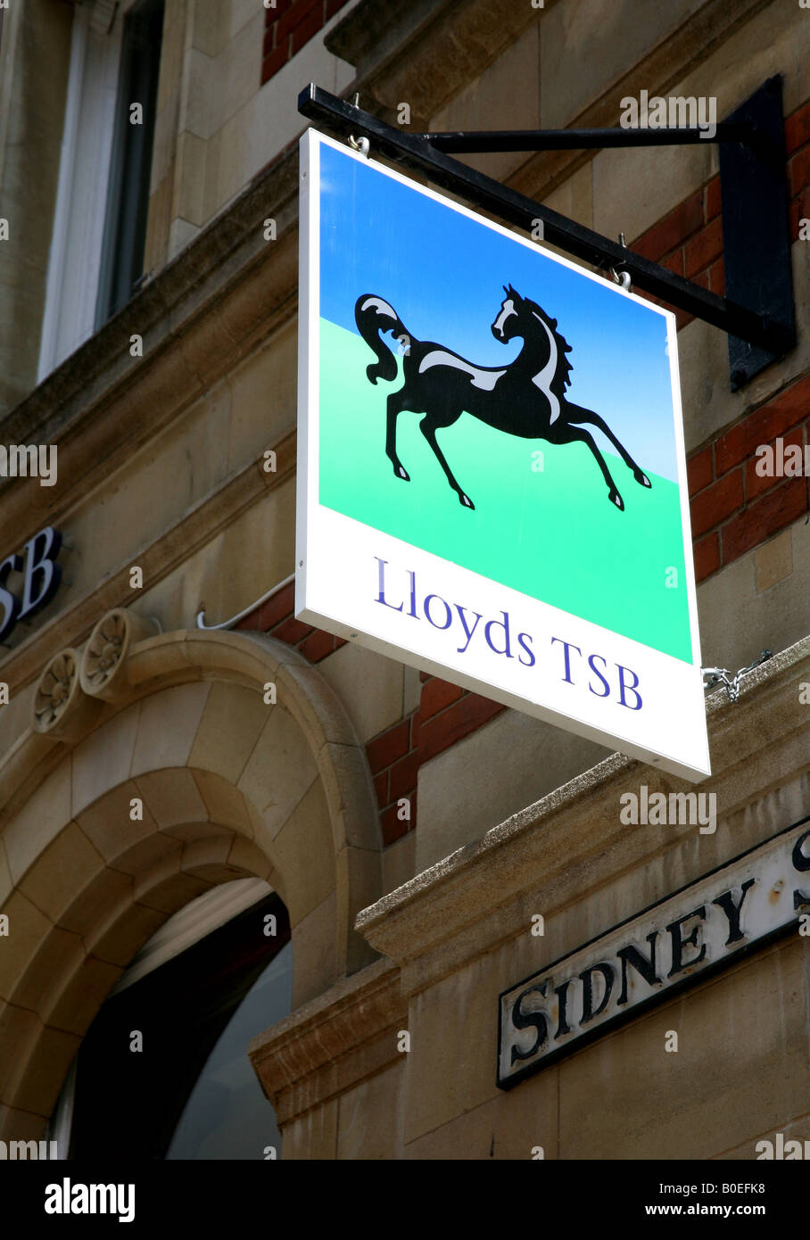 Lloyds TSB Bank-Filiale anmelden Stockfoto