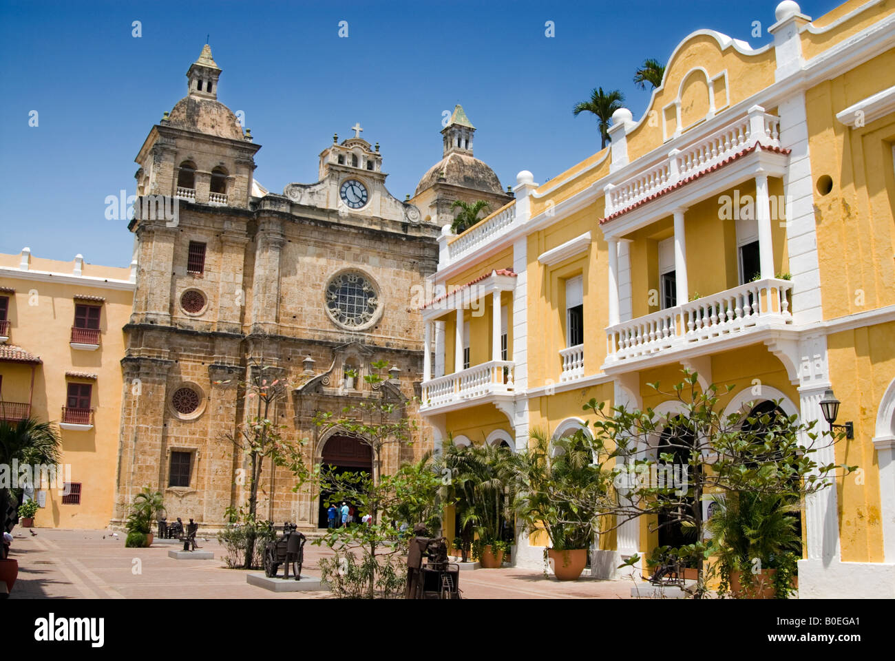 Kirche von San Pedro Claver, Cartagena de Indias, Kolumbien Stockfoto