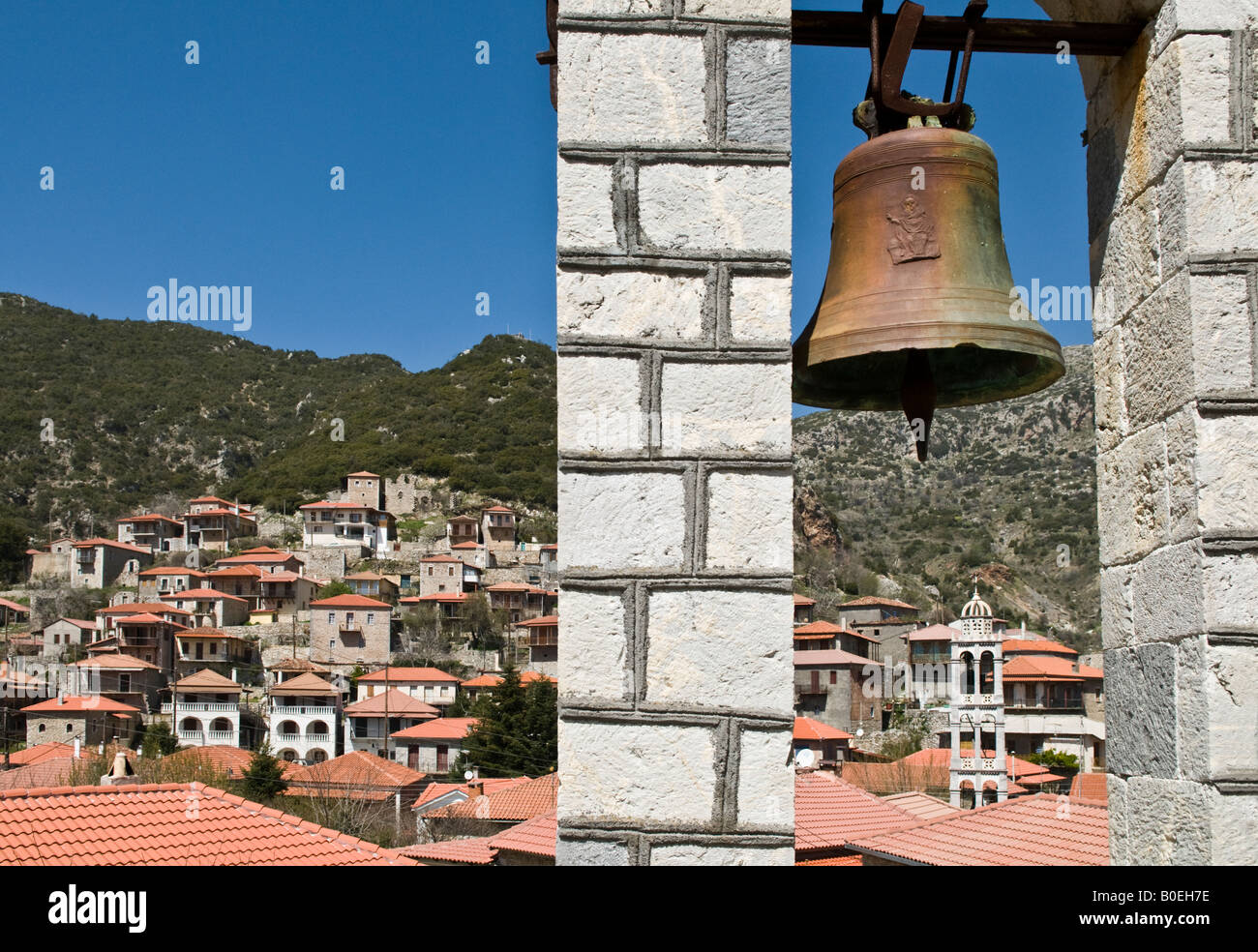 Das Dorf Stemnitsa in Arcadia zentralen Peloponnes Griechenland Stockfoto