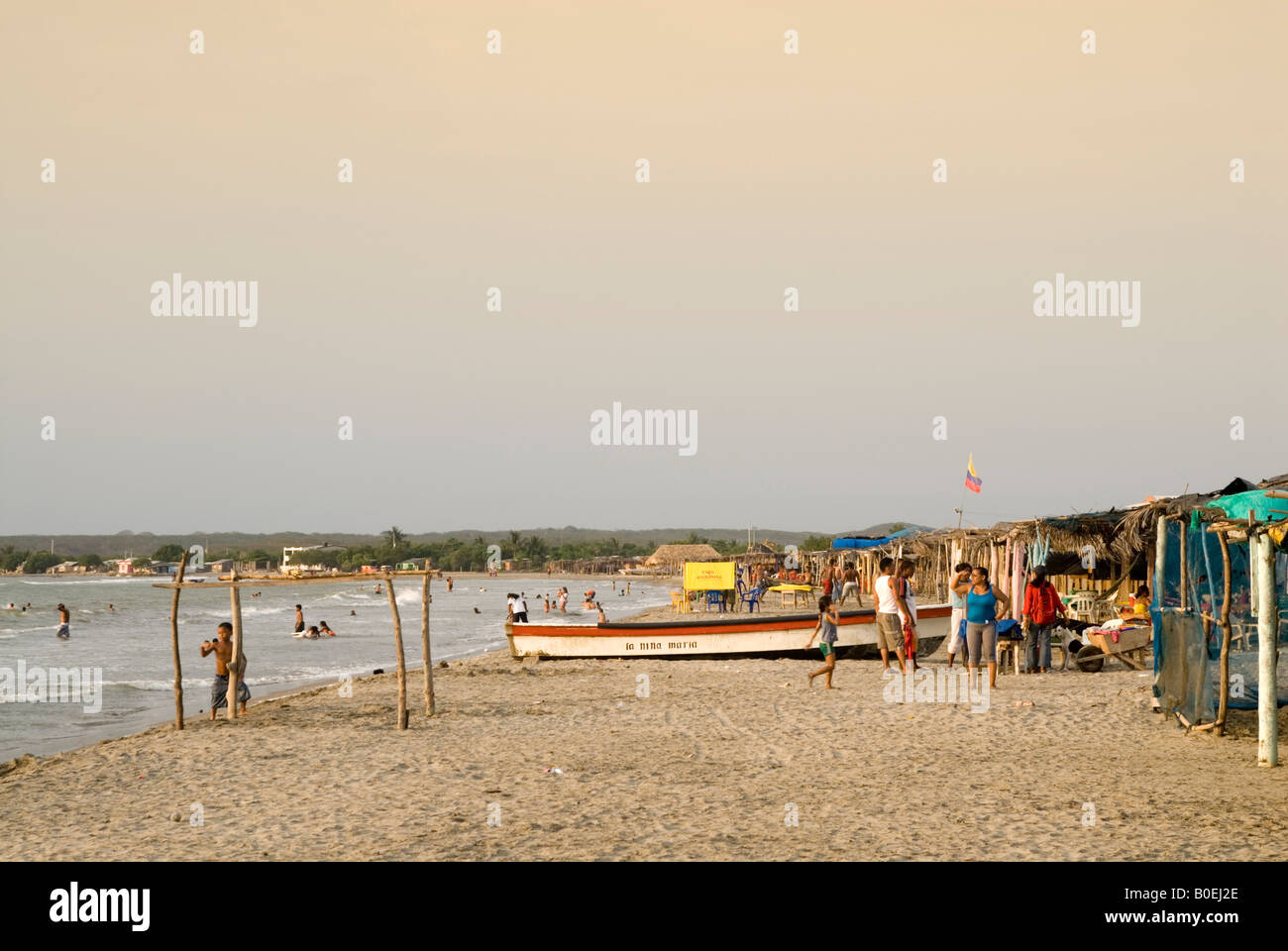 La Boquilla Strand, Cartagena de Indias, Kolumbien Stockfoto