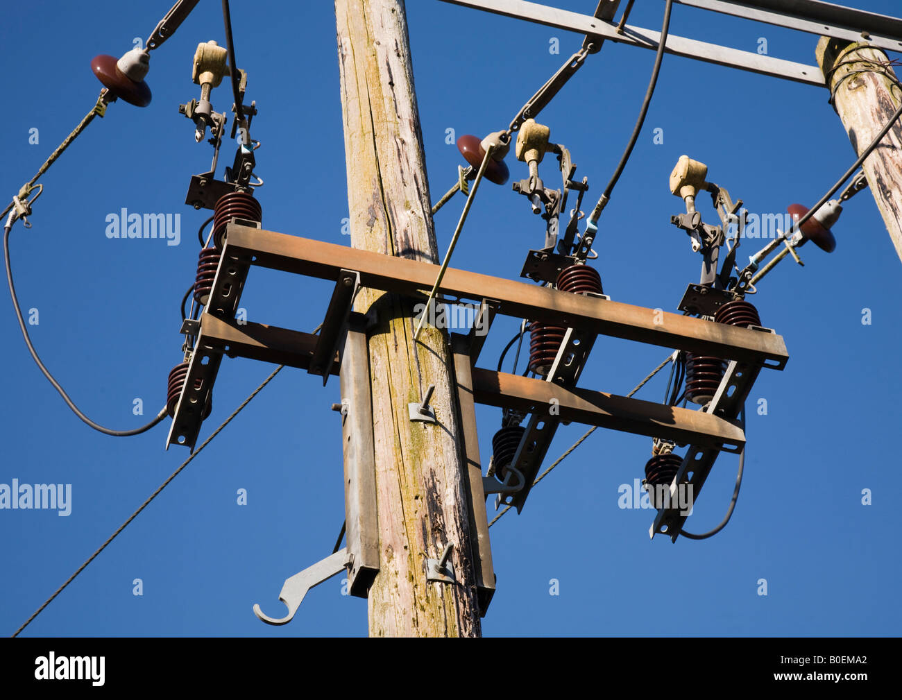 Elektrizität Mast Stockfoto