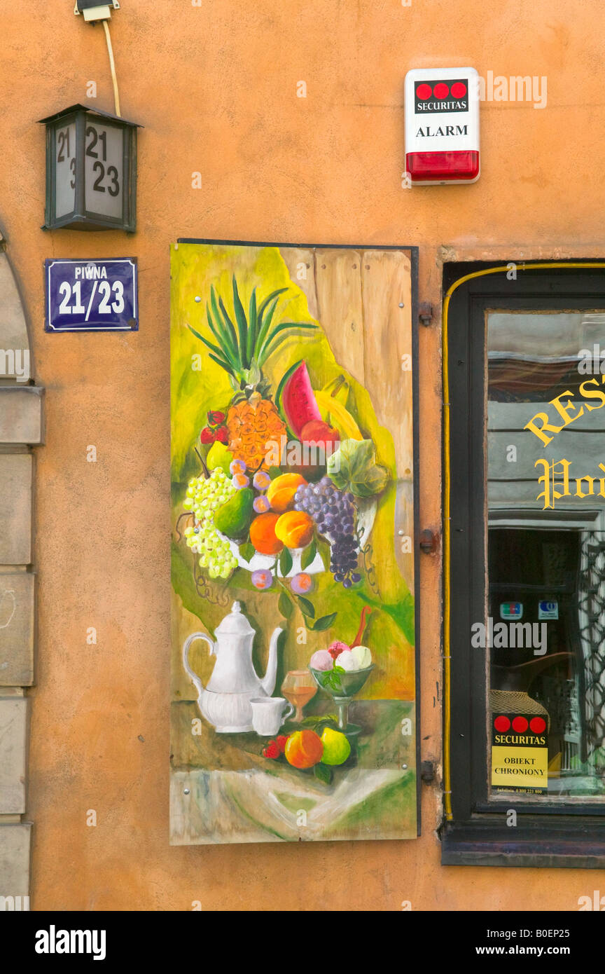 Bemalte Schaufenster Warschau Polen Stockfoto