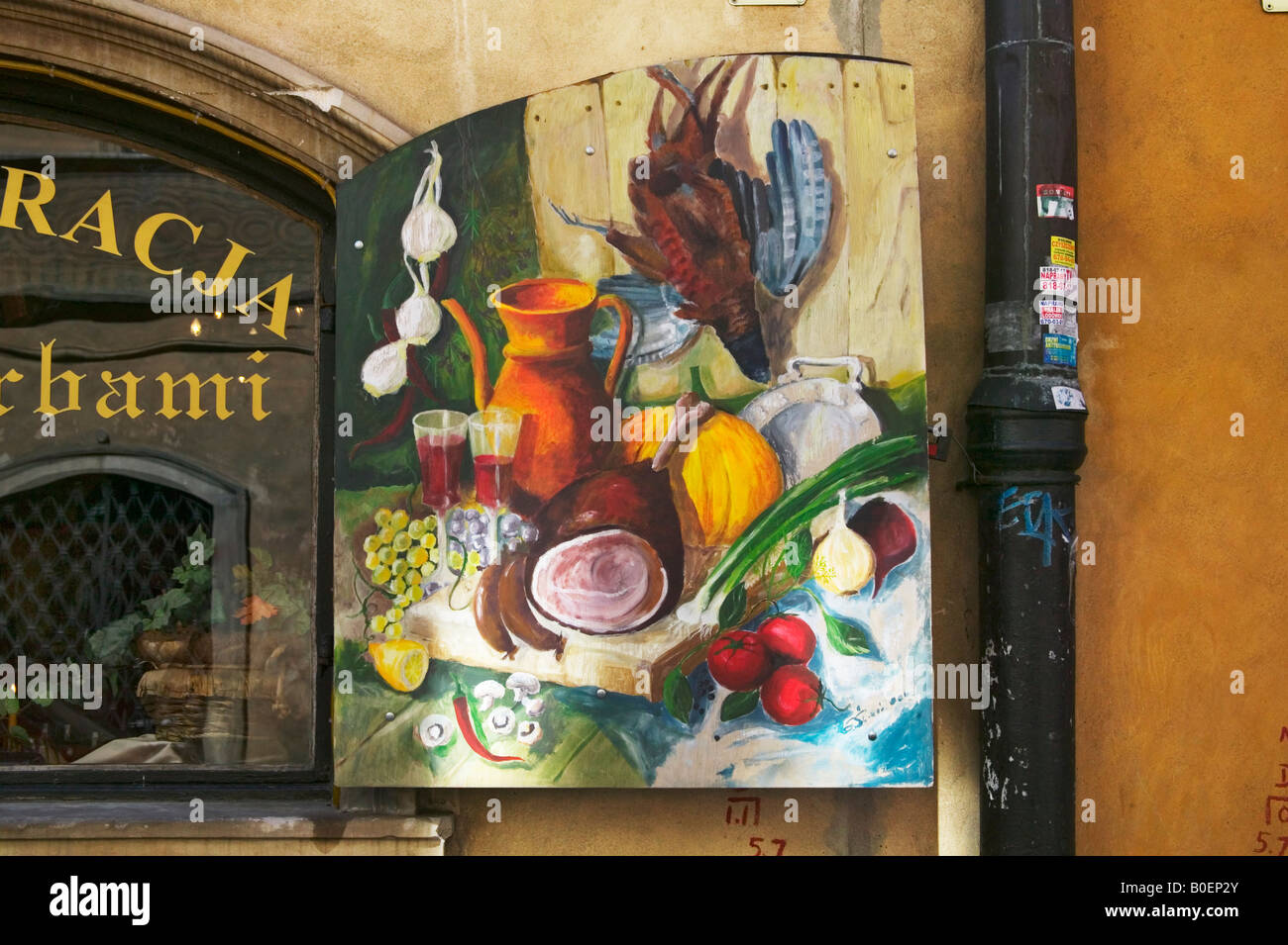 Bemalte Schaufenster Warschau Polen Stockfoto