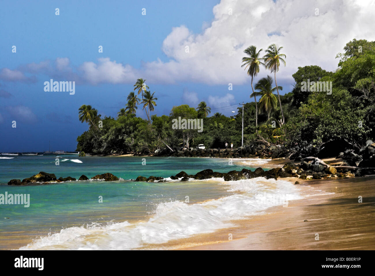 Tobago Milton Beach Crown Point Stockfoto