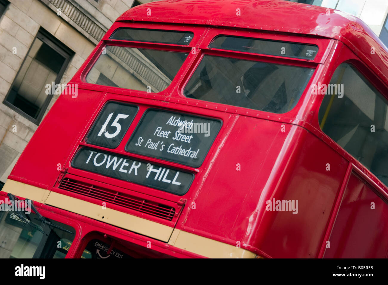 Detail der London rot Routemaster Bus Stockfoto