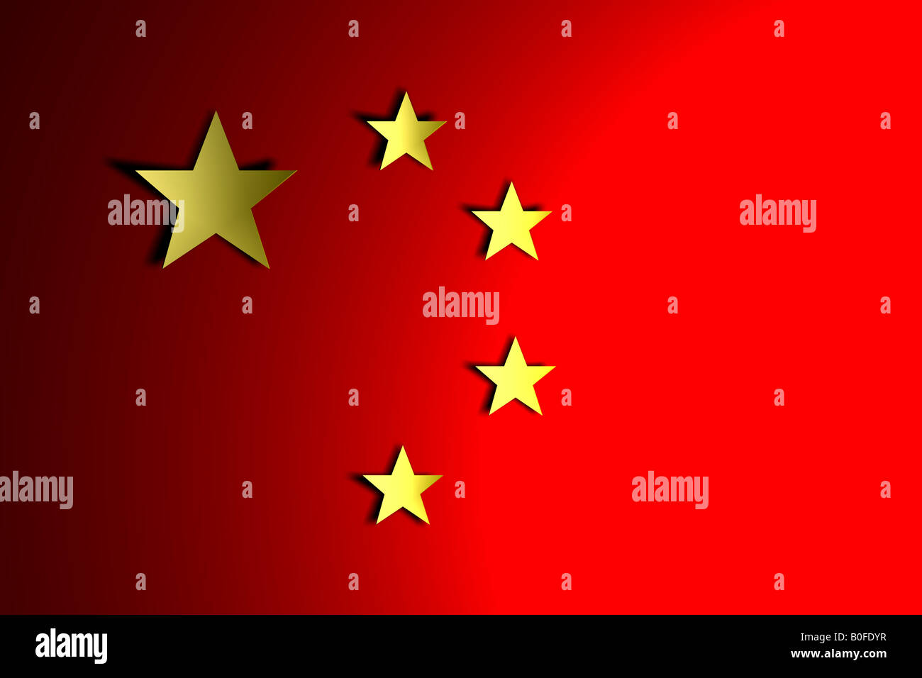 Flagge von China - 3d Stockfoto