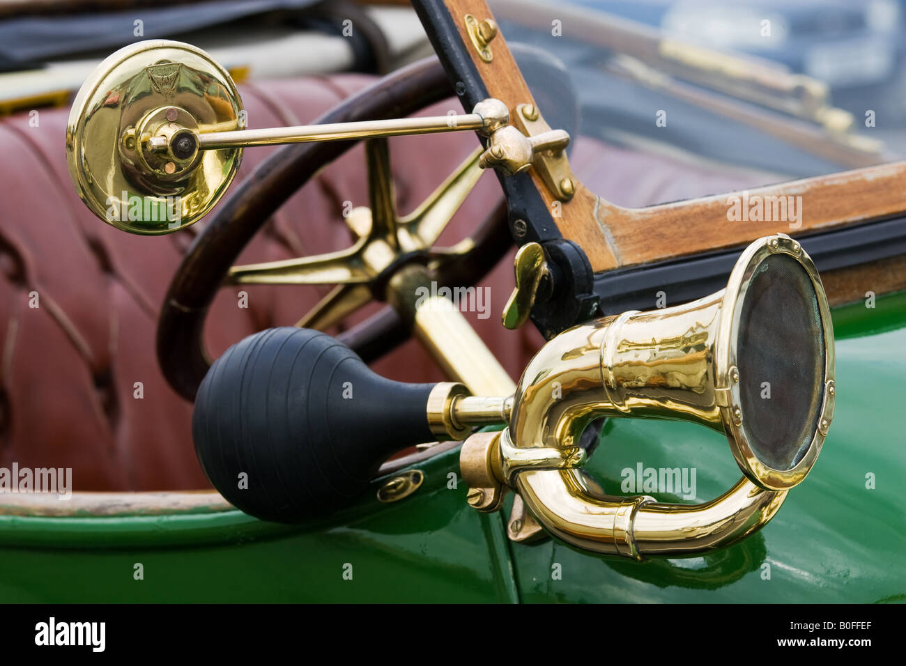 Birne horn auf vintage1912 Renault Auto Gloucestershire Vereinigtes Königreich Stockfoto