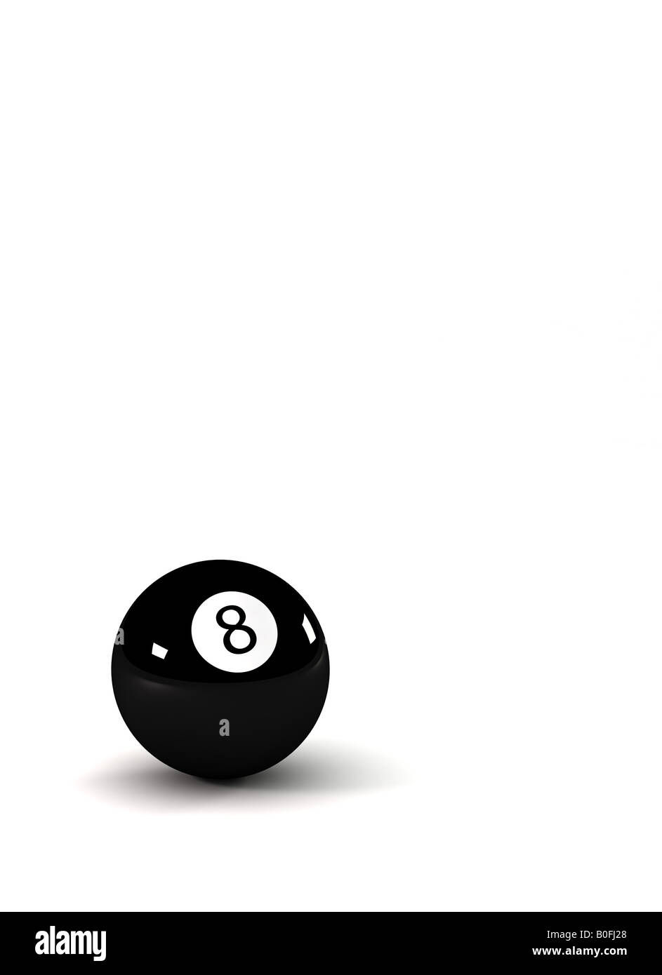 Eight Ball Symbol für Erfolg Großansicht auf Eightball mit Lichtreflexen Stockfoto