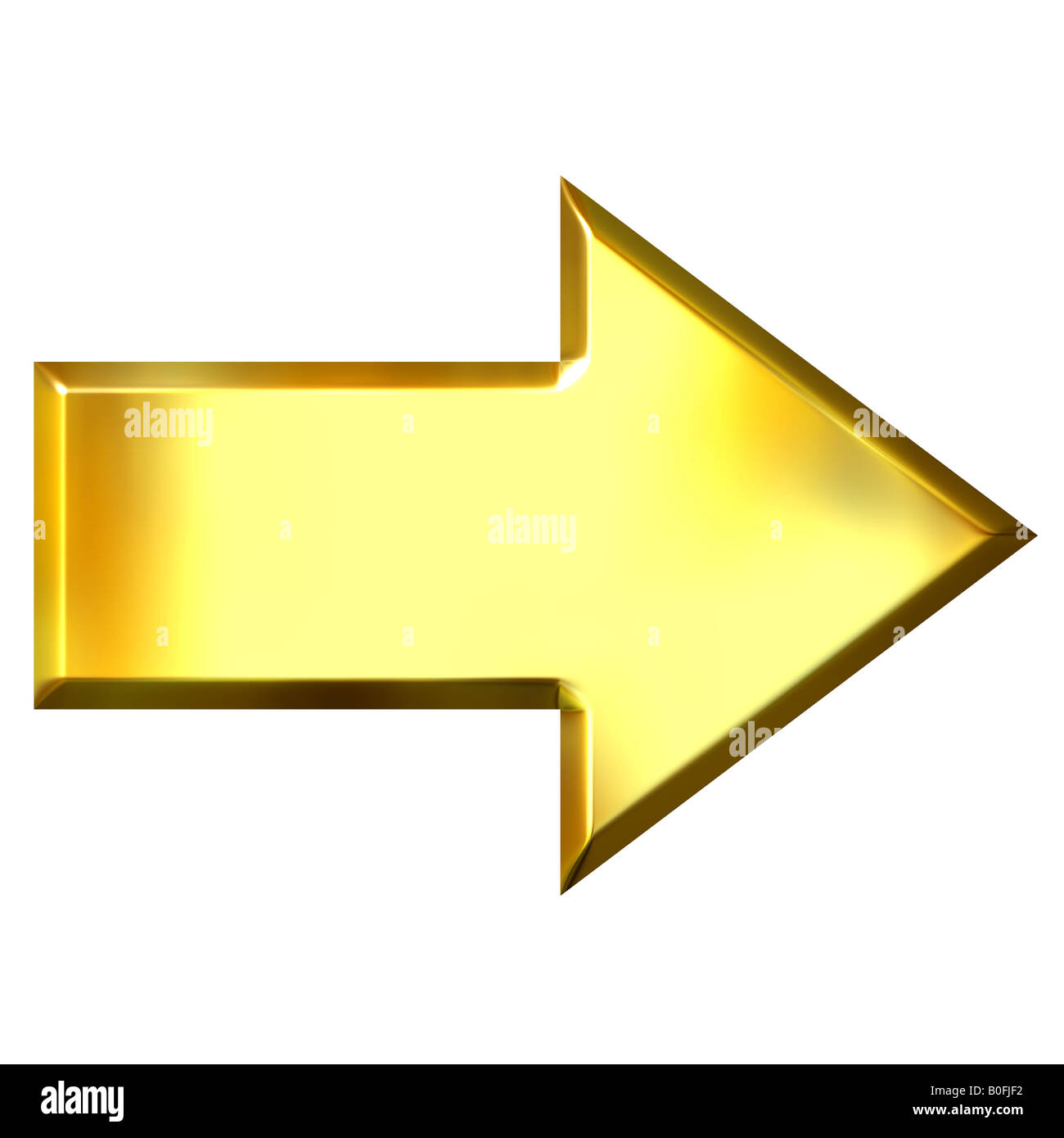 3D Golden Arrow Stockfoto