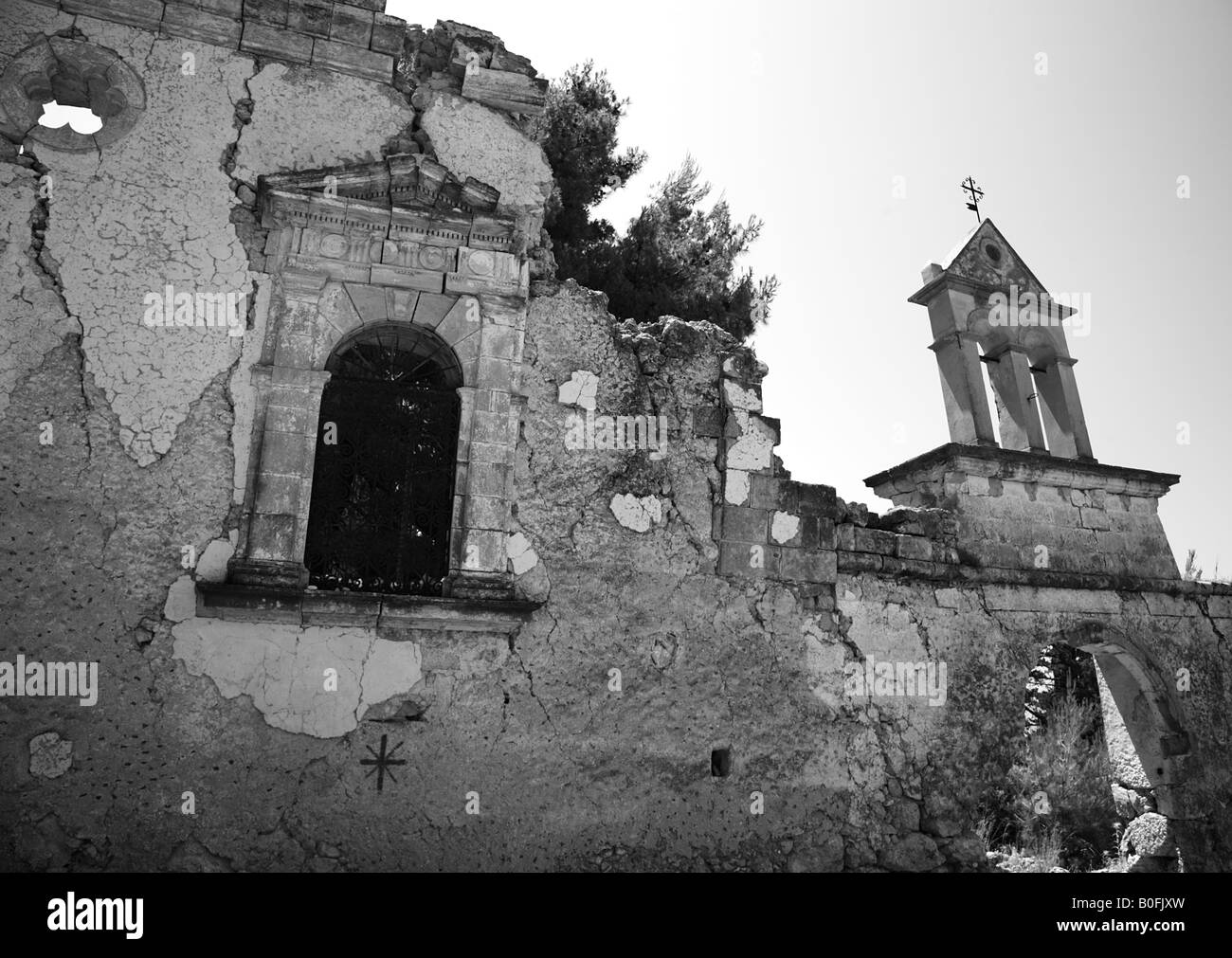 Ruine des Klosters Sassia Kefalonia Griechenland Stockfoto