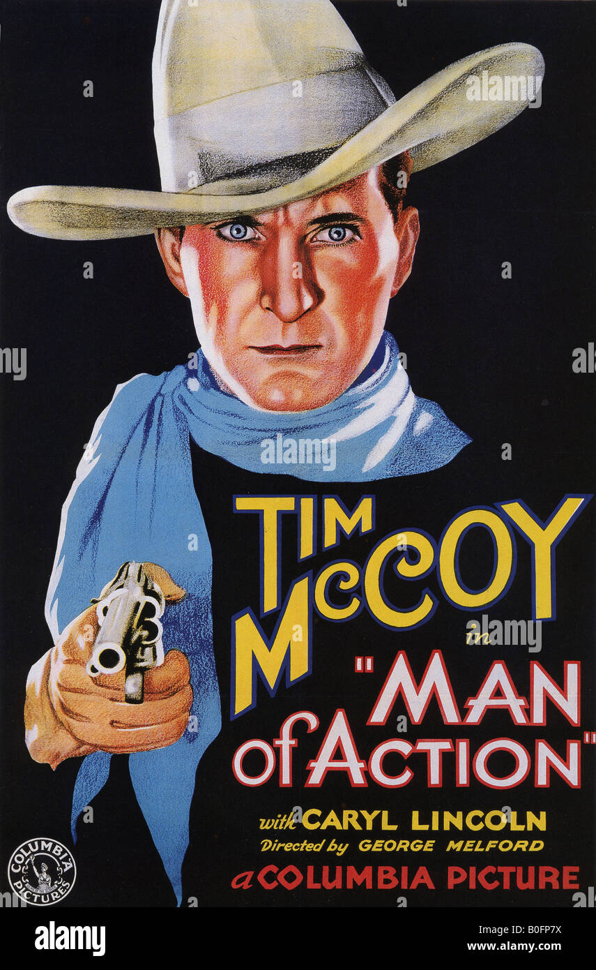 MAN OF ACTION Poster für 1933 Columbia film mit Tim McCoy Stockfoto