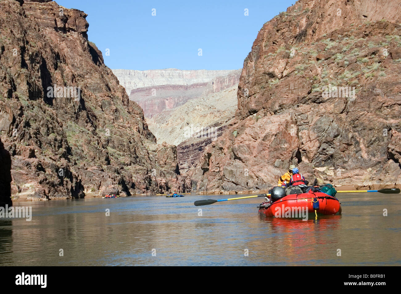 Menschen, rafting auf dem Fluss, Grand Canyon, Vereinigte Staaten von Amerika Stockfoto