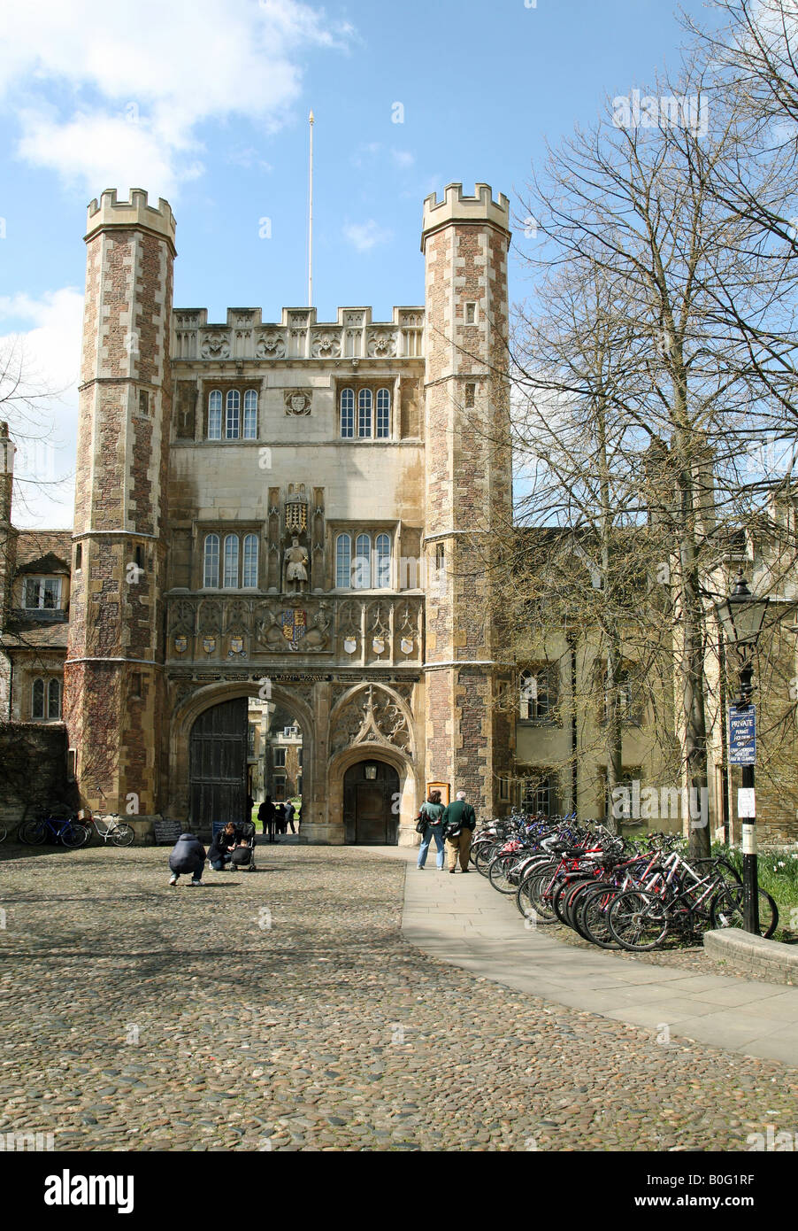 Der Eingang (große Tor), Trinity College, Cambridge, UK Stockfoto