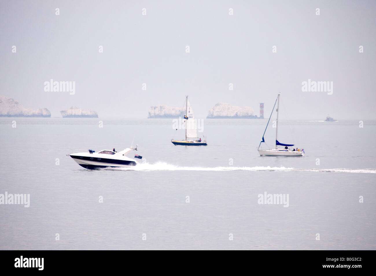 Boote auf dem Solent, Hampshire Stockfoto