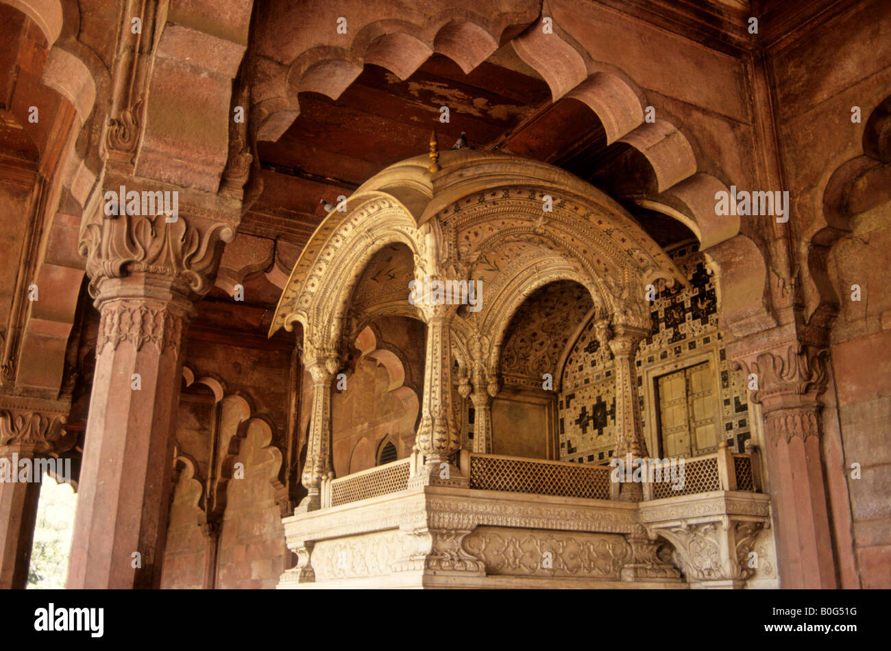 Der Jahangir Palast im Roten Fort Agra IN Stockfoto