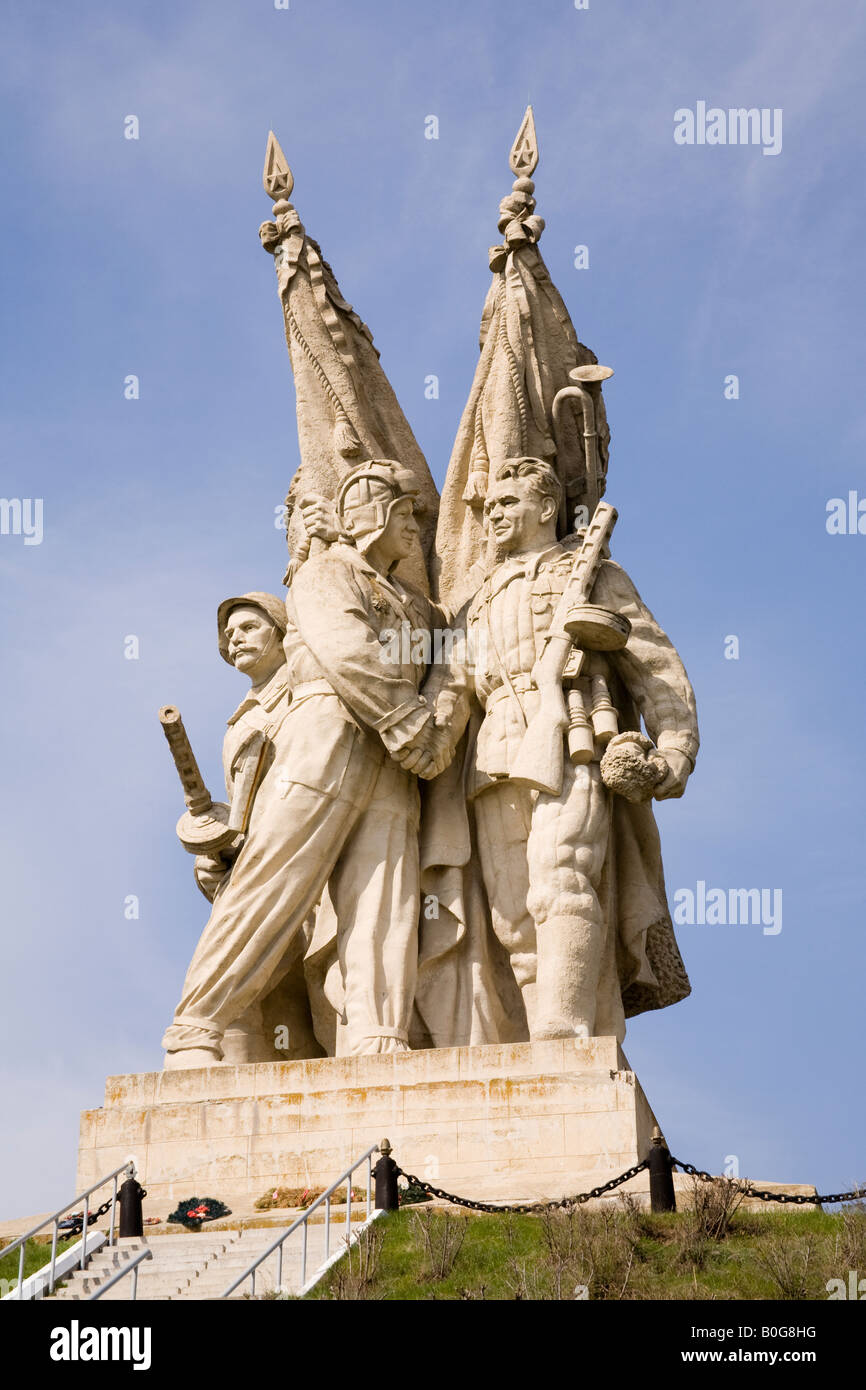 Denkmal für die Schließung der Roten Armee Umzingelung der deutschen Armee in der Schlacht von Stalingrad in der Nähe von Kalach am Don zu markieren. Stockfoto