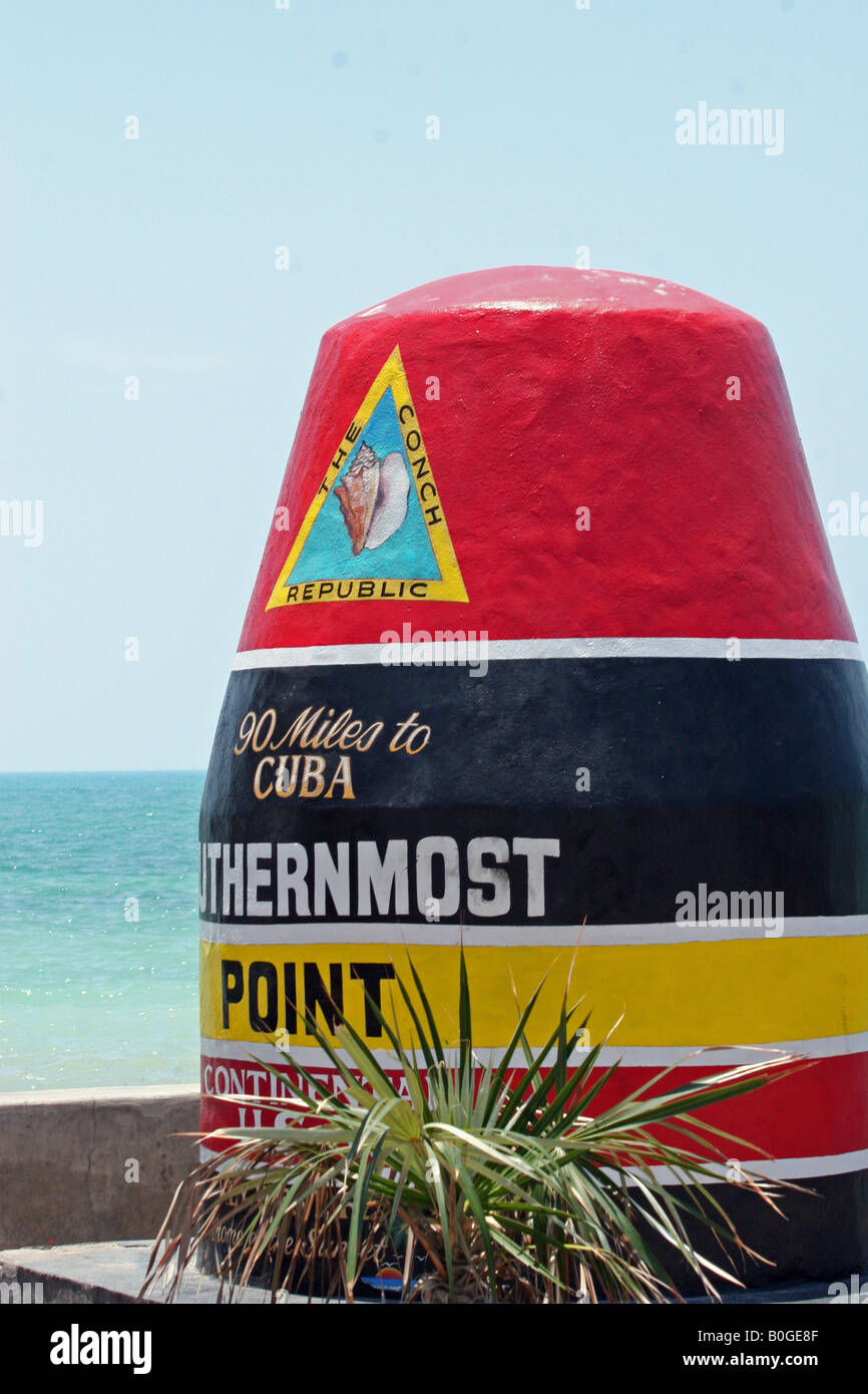 Key West-Süd-marker Stockfoto