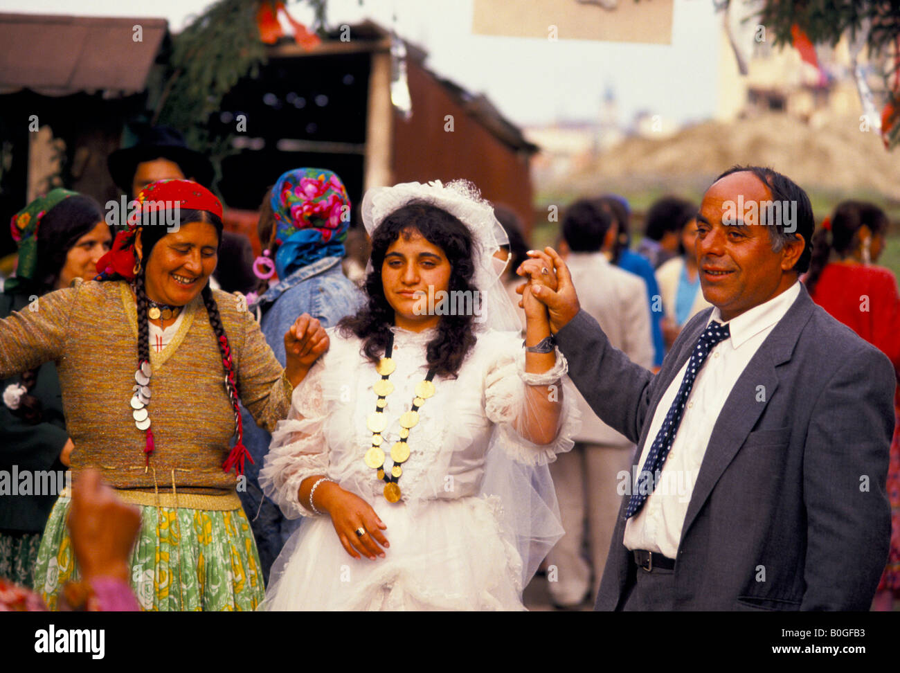 Ein Roma-Zigeuner Hochzeit in Siebenbürgen, Rumänien. Stockfoto