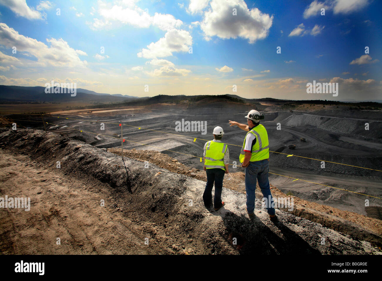 Offener Schnitt Kohle mir im Hunter Valley NSW Australia Stockfoto