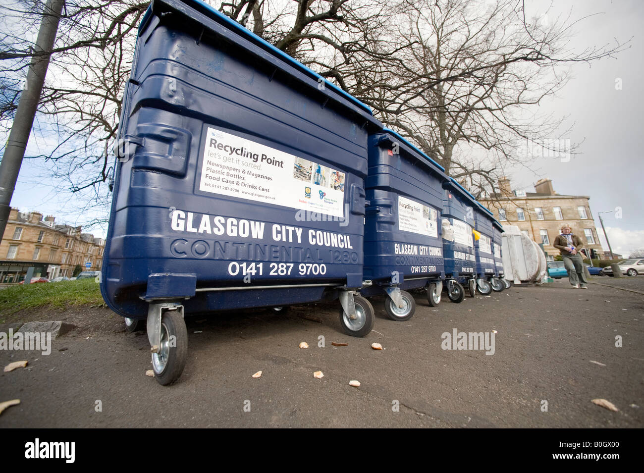 Stadtrat von Glasgow Recycling Punkt in Pllockshield sind von der Stadt. Stockfoto